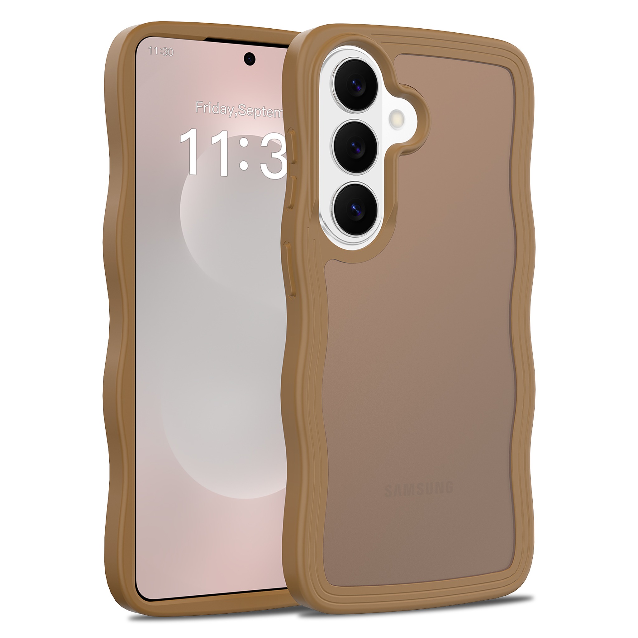 SendaFit Wavy Matte Two-in-One Case for Galaxy S26 - Coffee Brown