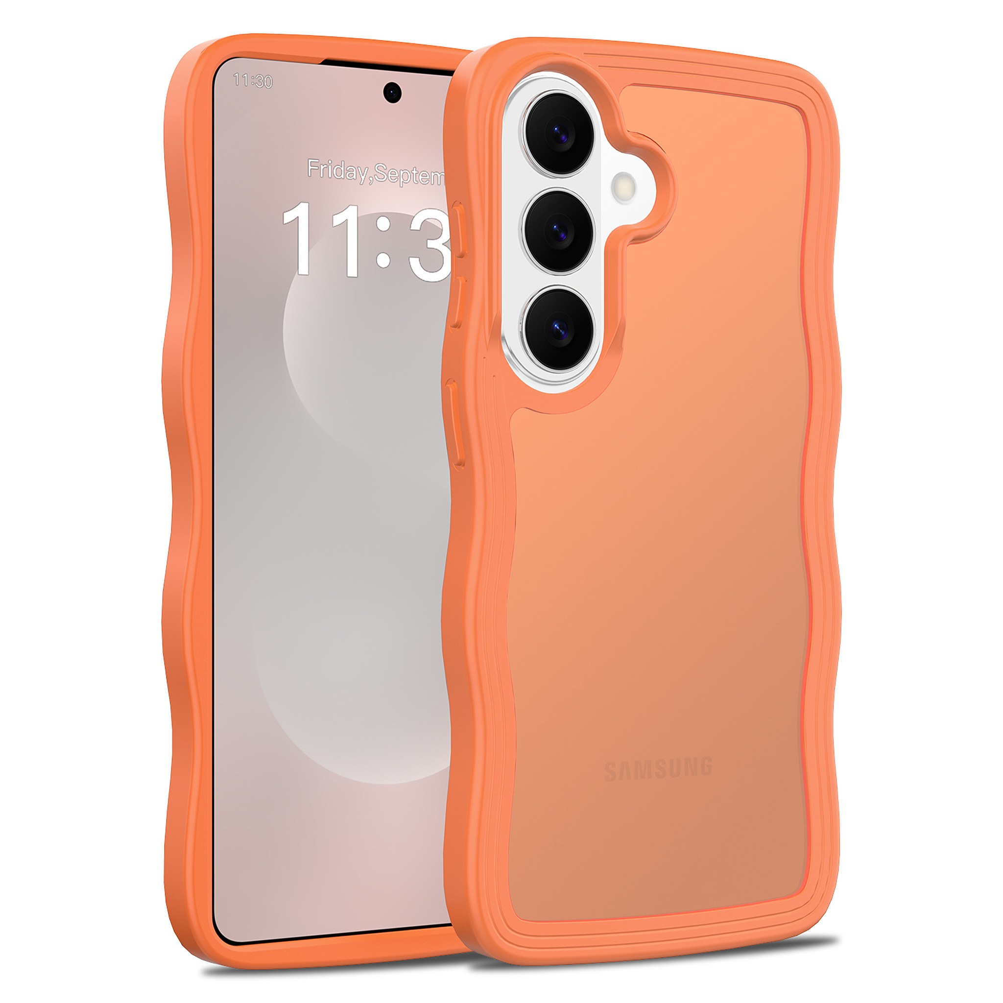 SendaFit Wavy Matte Two-in-One Case for Galaxy S26 - Orange