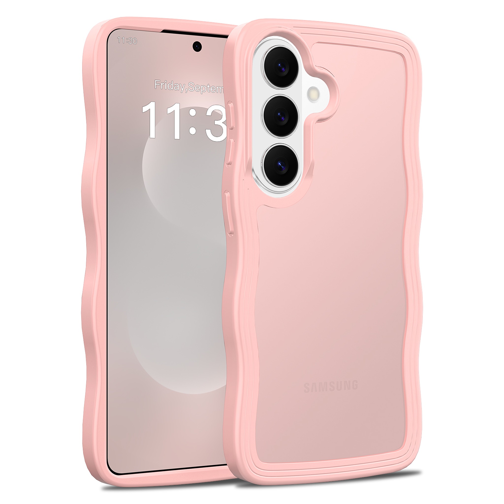SendaFit Wavy Matte Two-in-One Case for Galaxy S26 - Light Pink