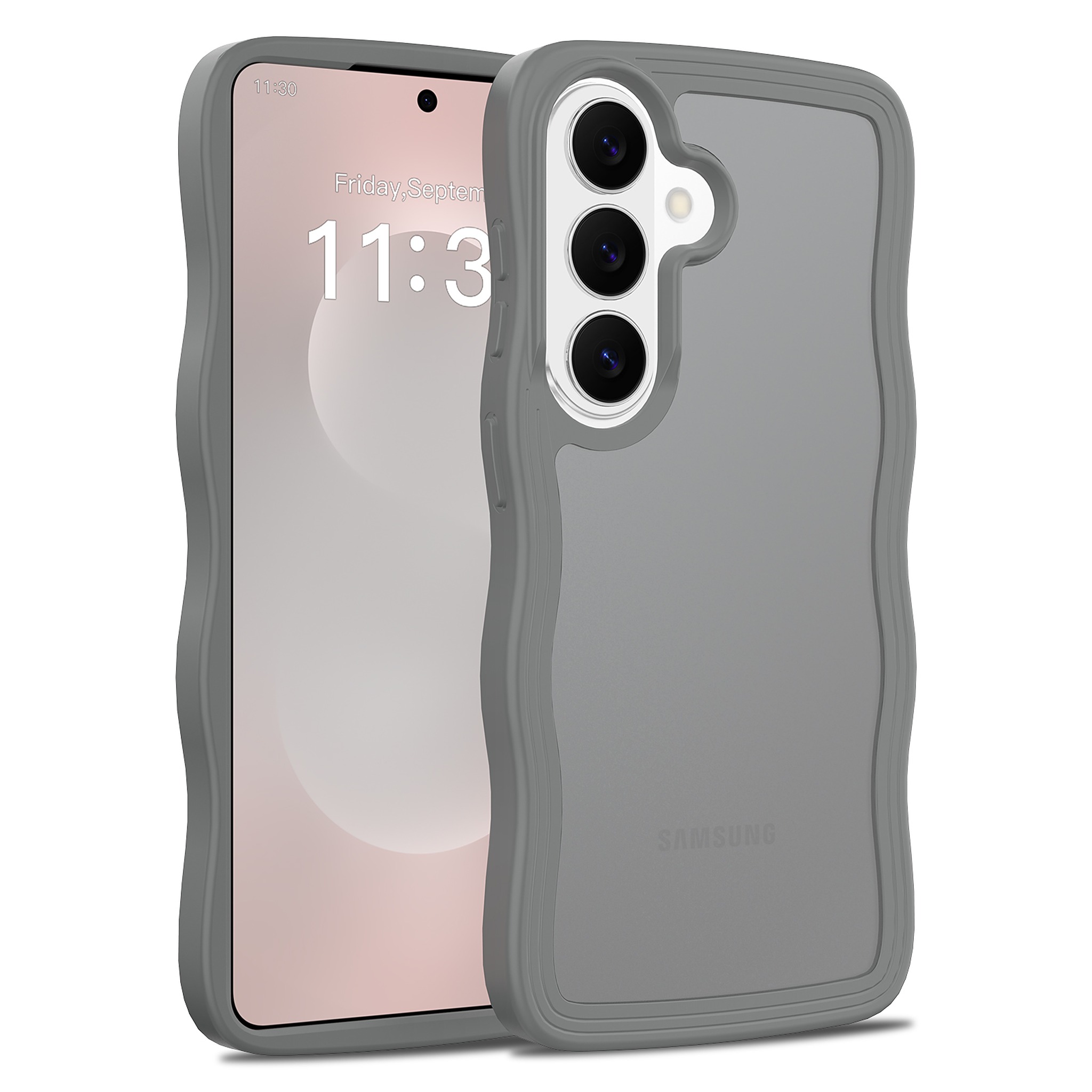SendaFit Wavy Matte Two-in-One Case for Galaxy S26 - Dark Gray