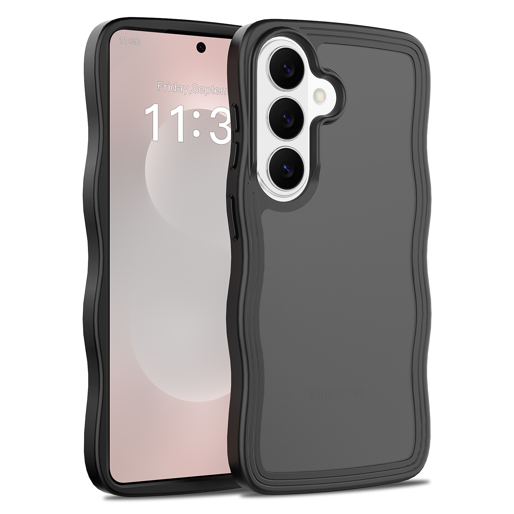 SendaFit Wavy Matte Two-in-One Case for Galaxy S26 - Matte Black