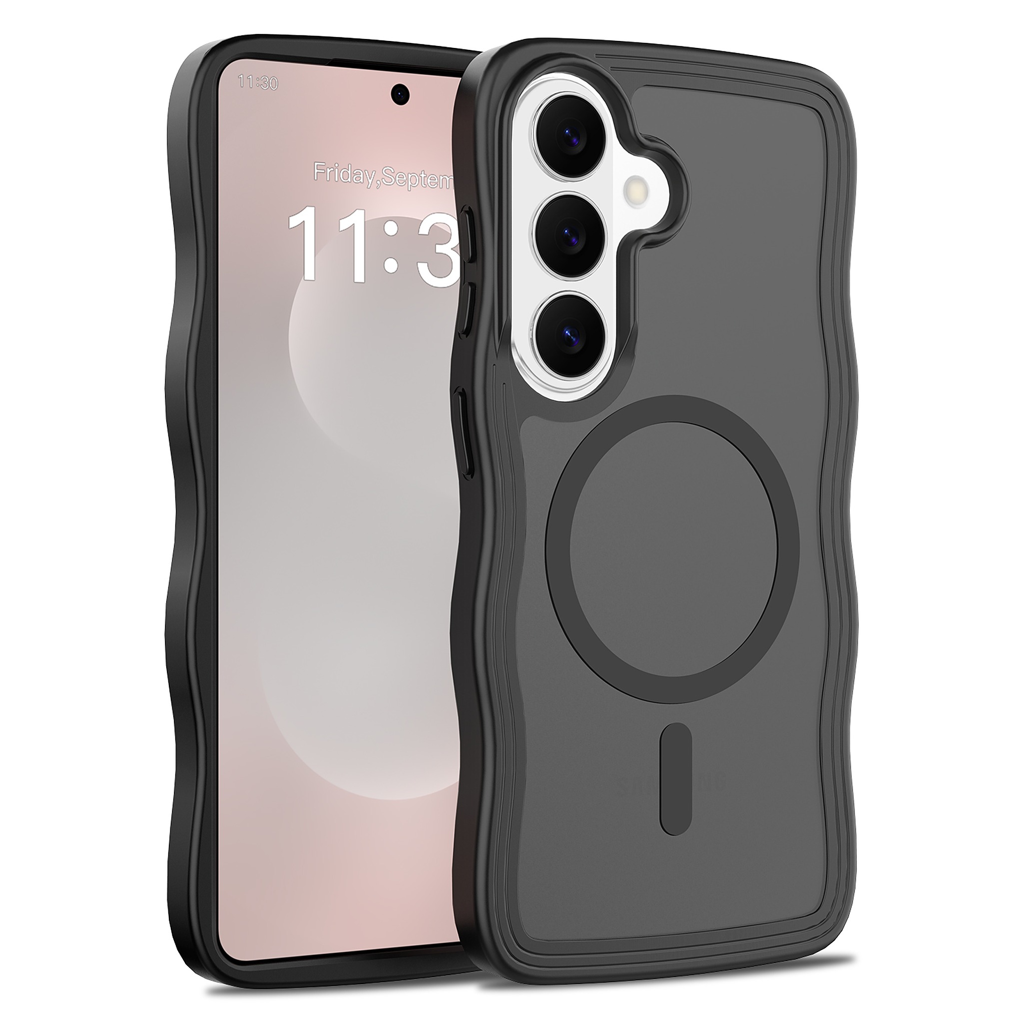 SendaFit Wavy Matte Two-in-One MagSafe Case for Galaxy S26 - Matte Black