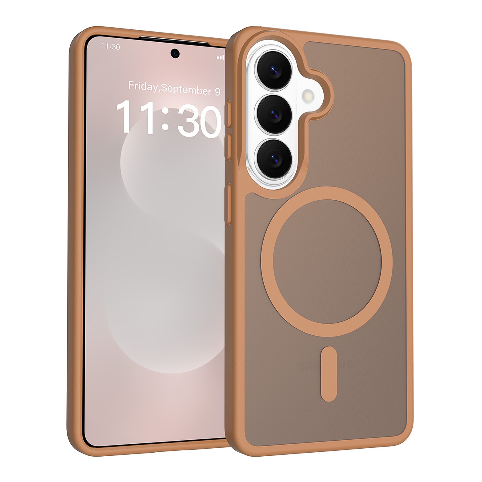 SendaFit Matte Skin-Feel Two-in-One MagSafe Case for Galaxy S26 - Coffee Brown