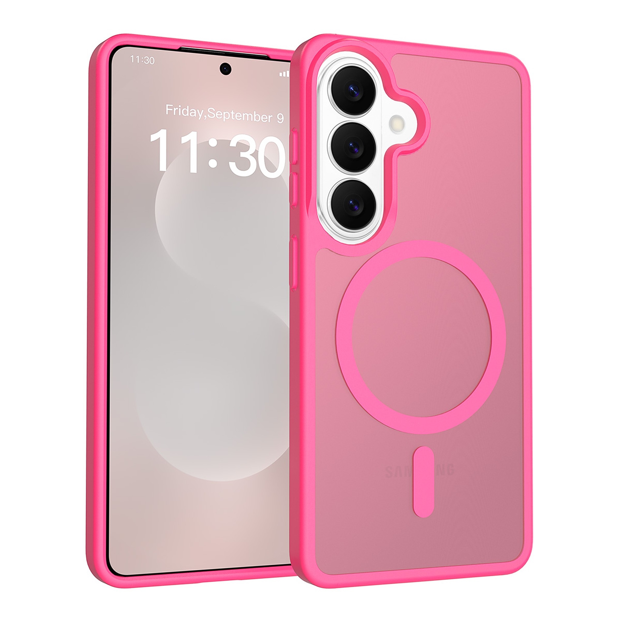 SendaFit Matte Skin-Feel Two-in-One MagSafe Case for Galaxy S26 - Rose Red