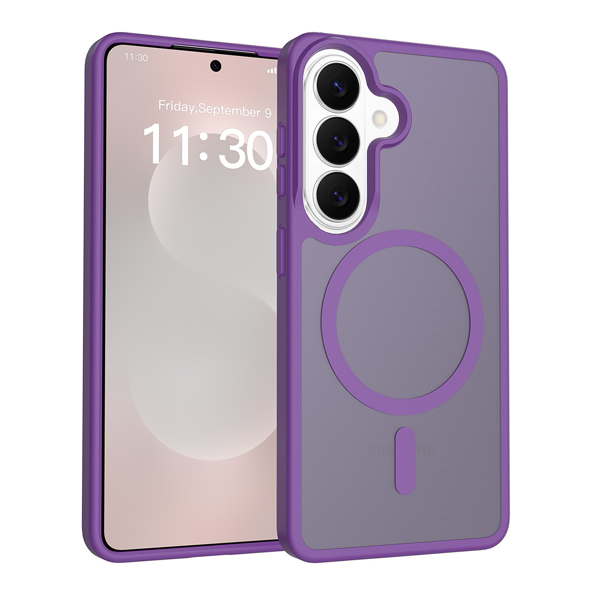 SendaFit Matte Skin-Feel Two-in-One MagSafe Case for Galaxy S26 - Deep Purple