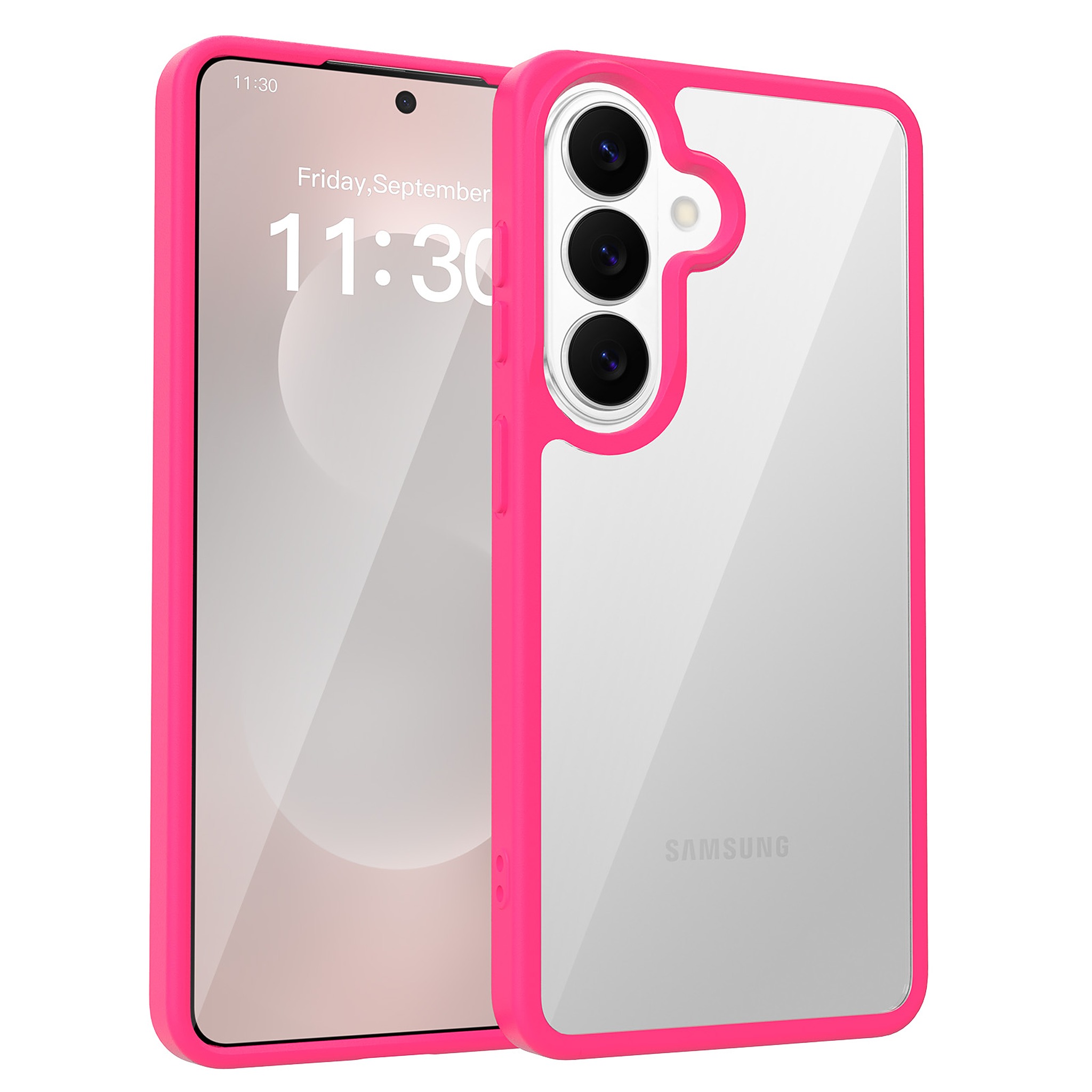 SendaFit Clear Two-in-One Case for Galaxy S26 - Rose Red