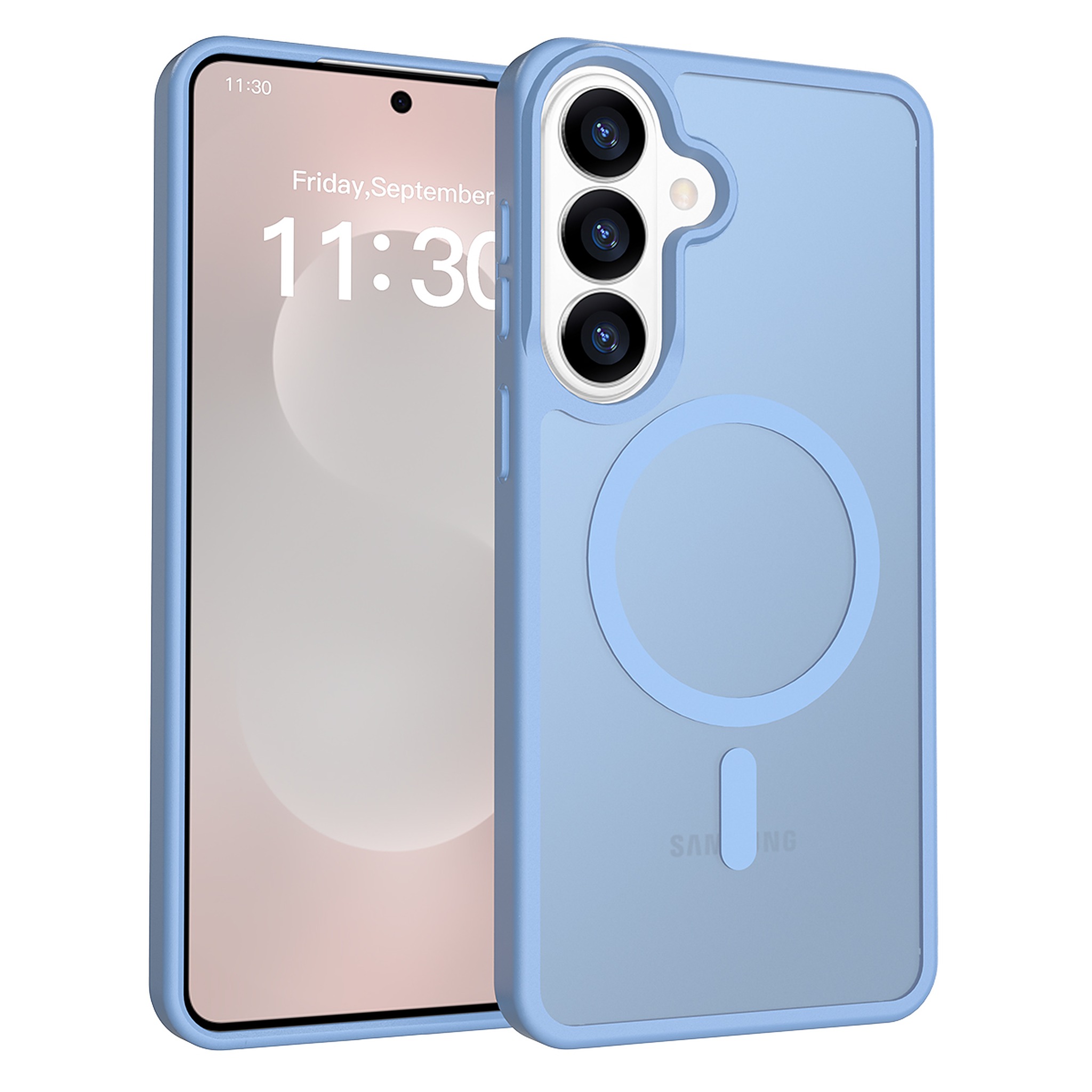 SendaFit Matte Skin-Feel Two-in-One MagSafe Case for Galaxy S26+ - Sierra Blue