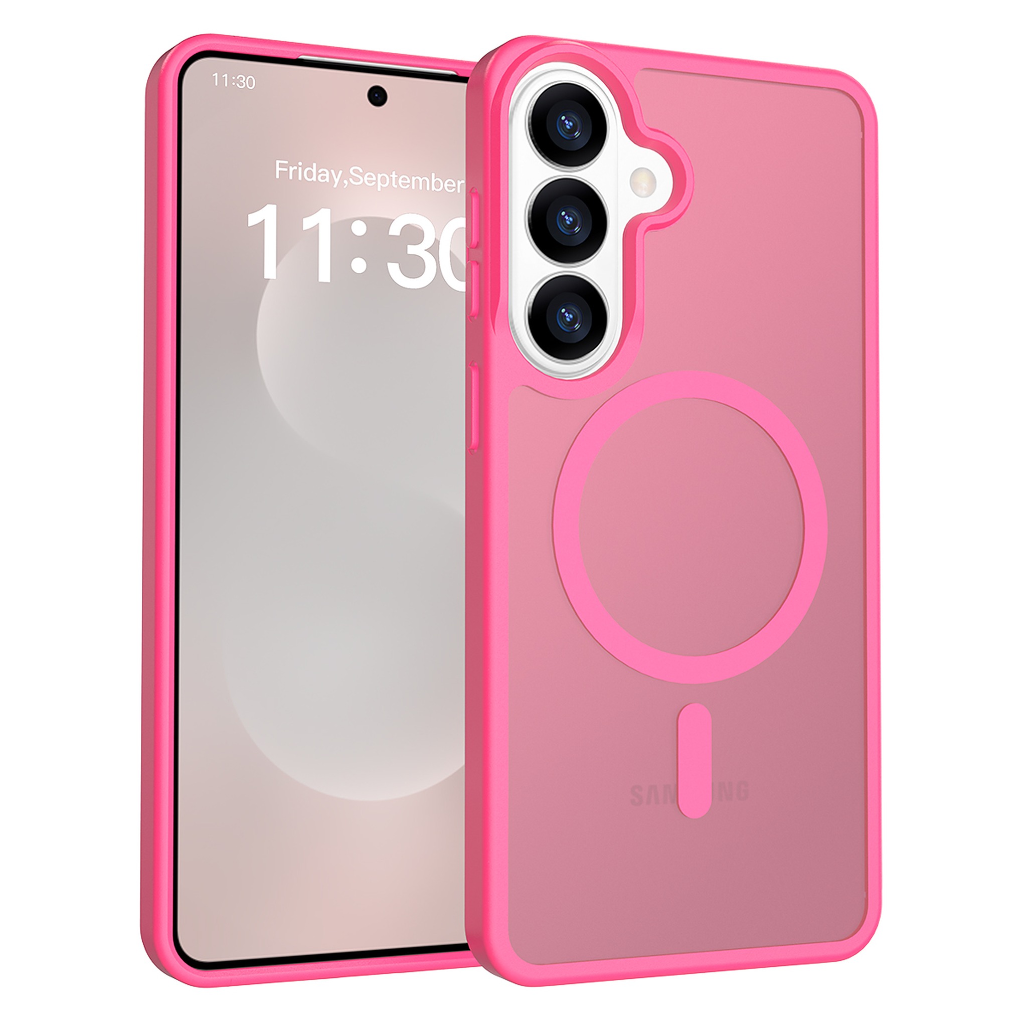 SendaFit Matte Skin-Feel Two-in-One MagSafe Case for Galaxy S26+ - Rose Red