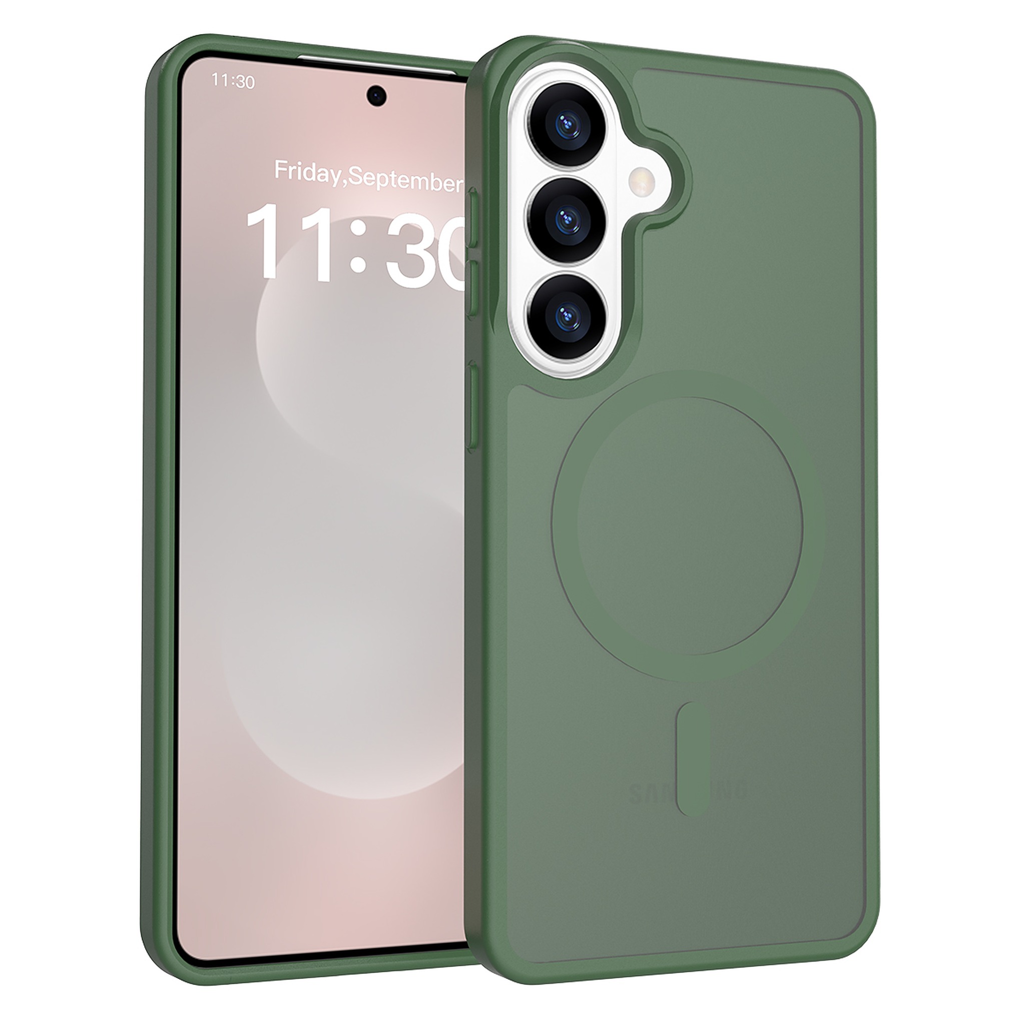 SendaFit Matte Skin-Feel Two-in-One MagSafe Case for Galaxy S26+ - Dark Green