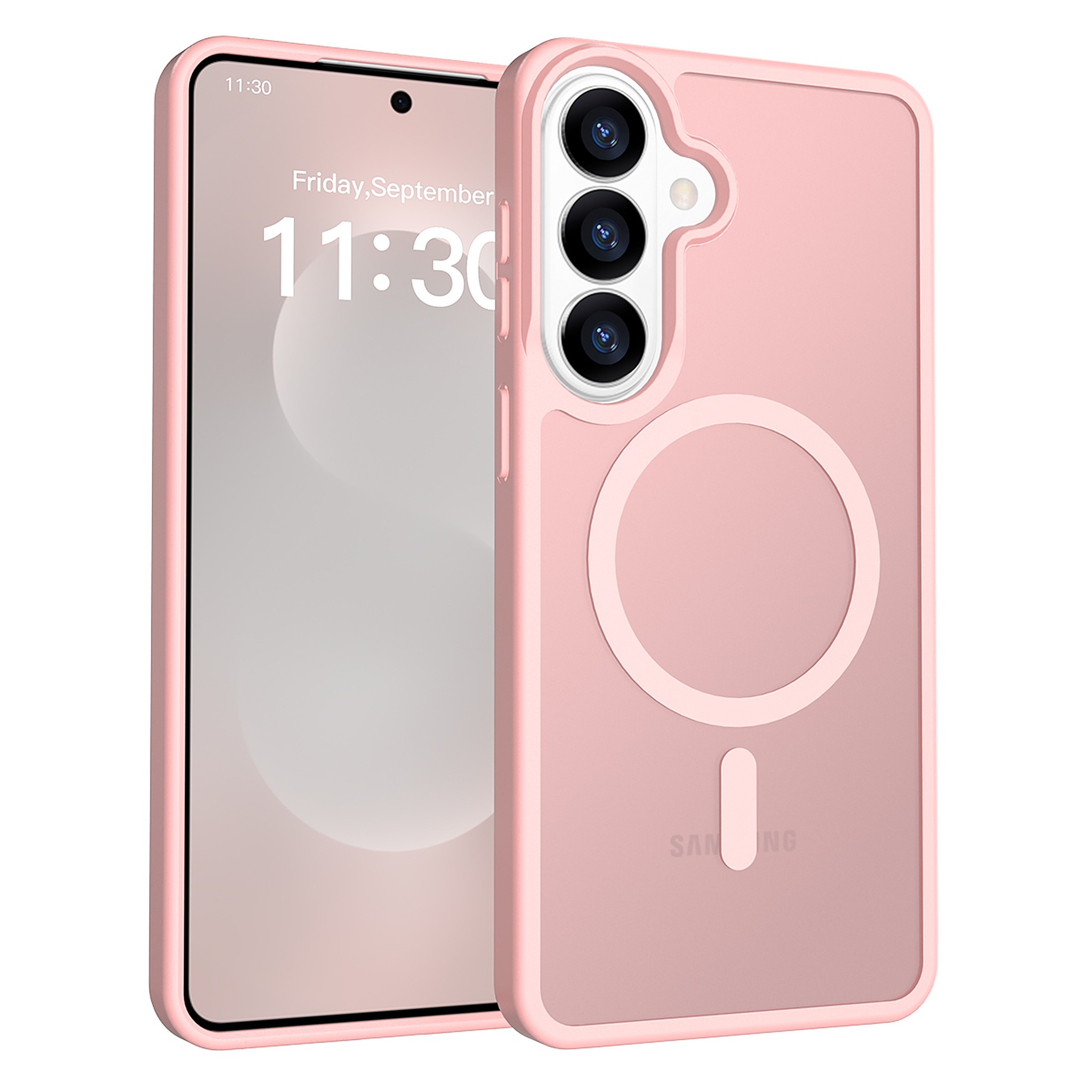 SendaFit Matte Skin-Feel Two-in-One MagSafe Case for Galaxy S26+ - Light Pink