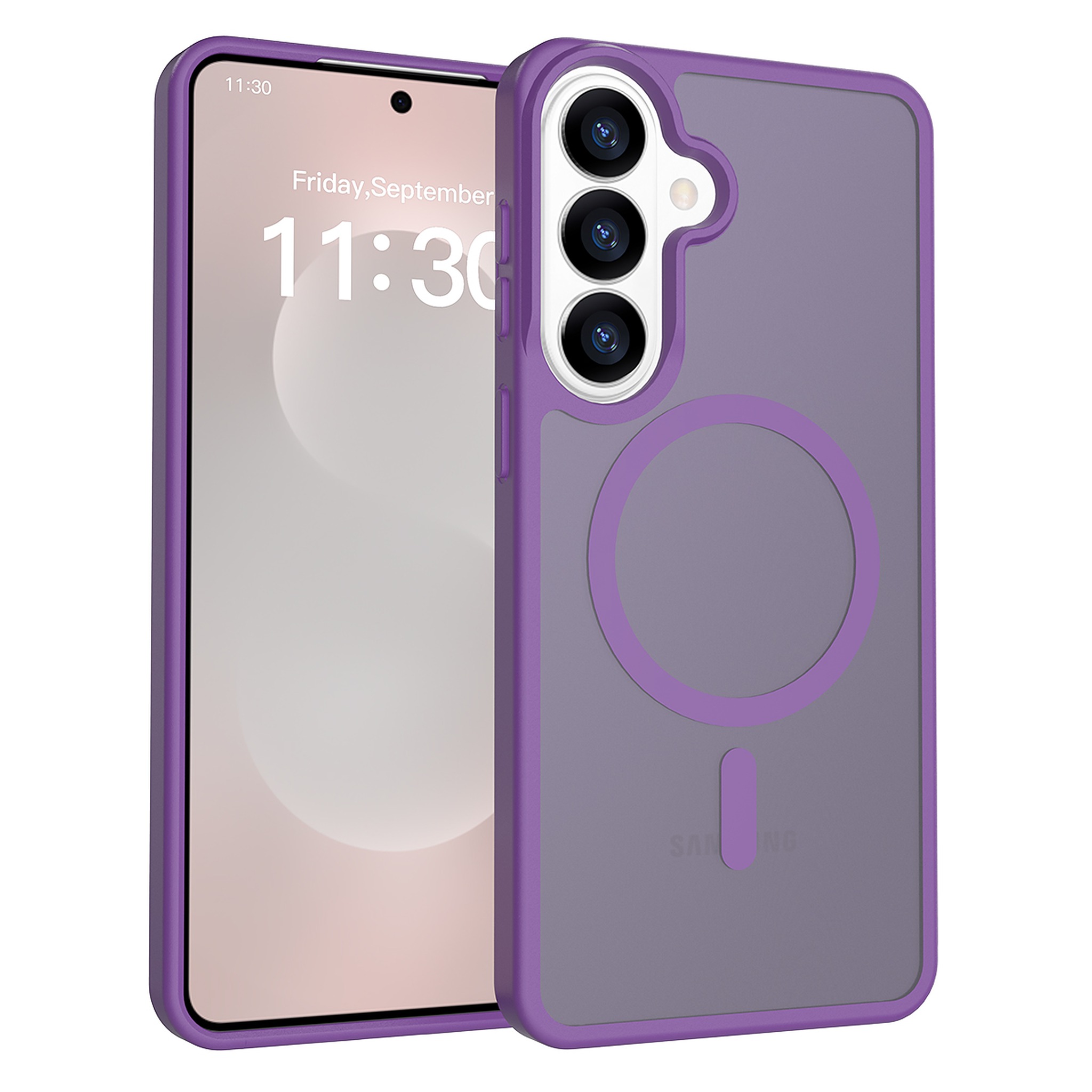 SendaFit Matte Skin-Feel Two-in-One MagSafe Case for Galaxy S26+ - Deep Purple