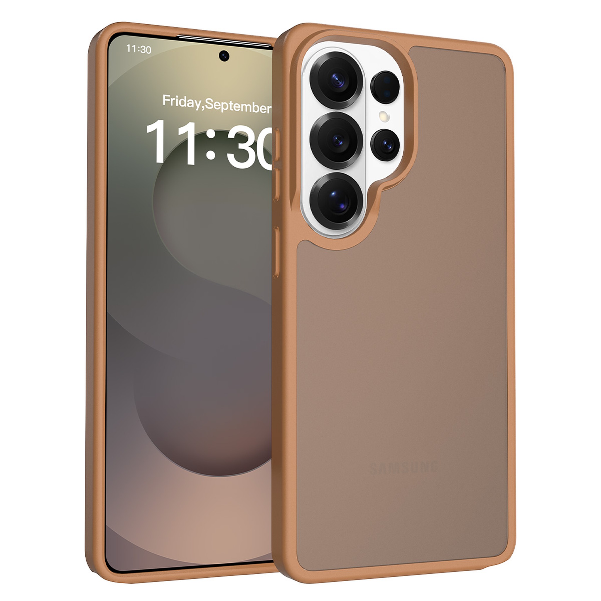 SendaFit Matte Skin-Feel Two-in-One Case for Galaxy S26 Ultra - Coffee Brown