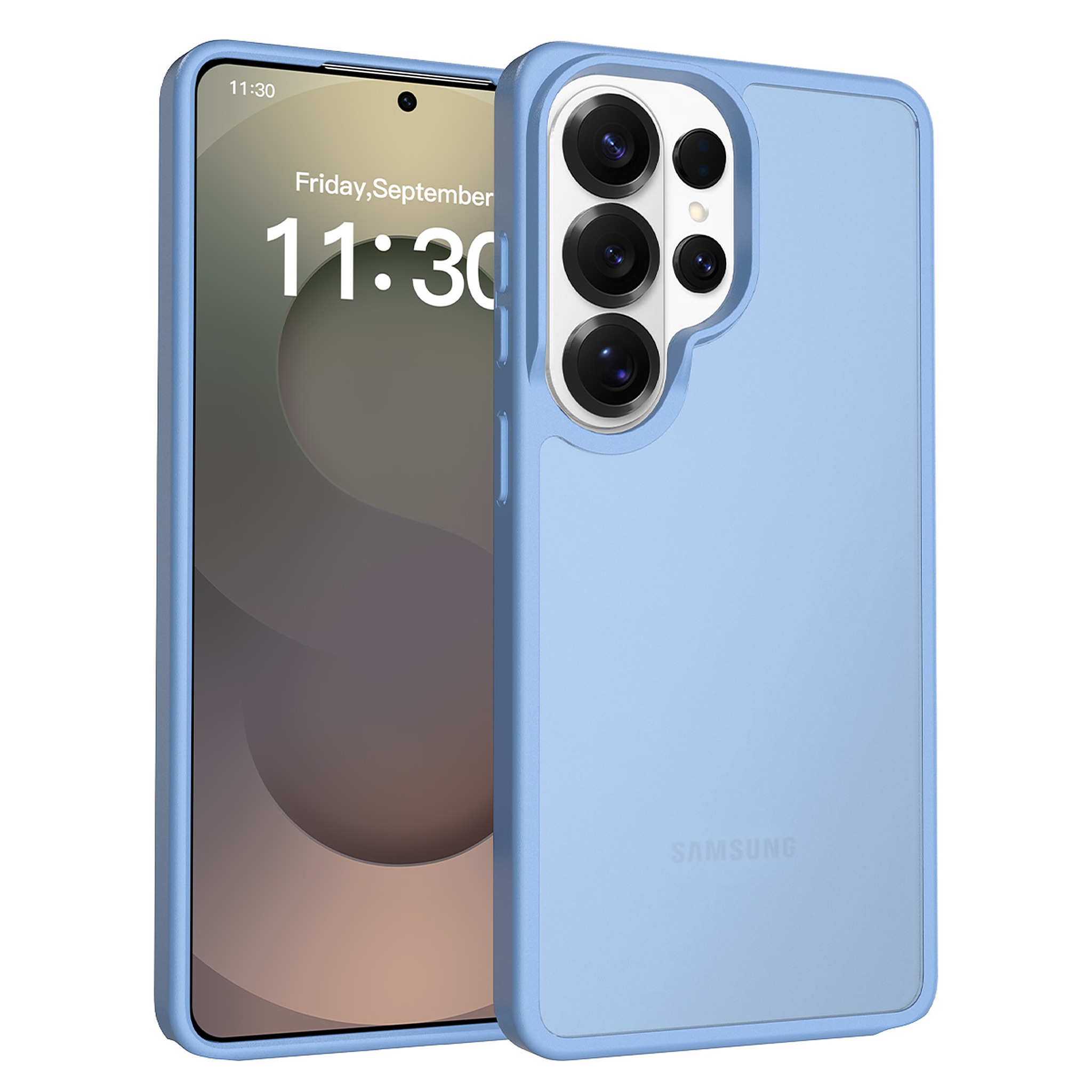 SendaFit Matte Skin-Feel Two-in-One Case for Galaxy S26 Ultra - Sierra Blue