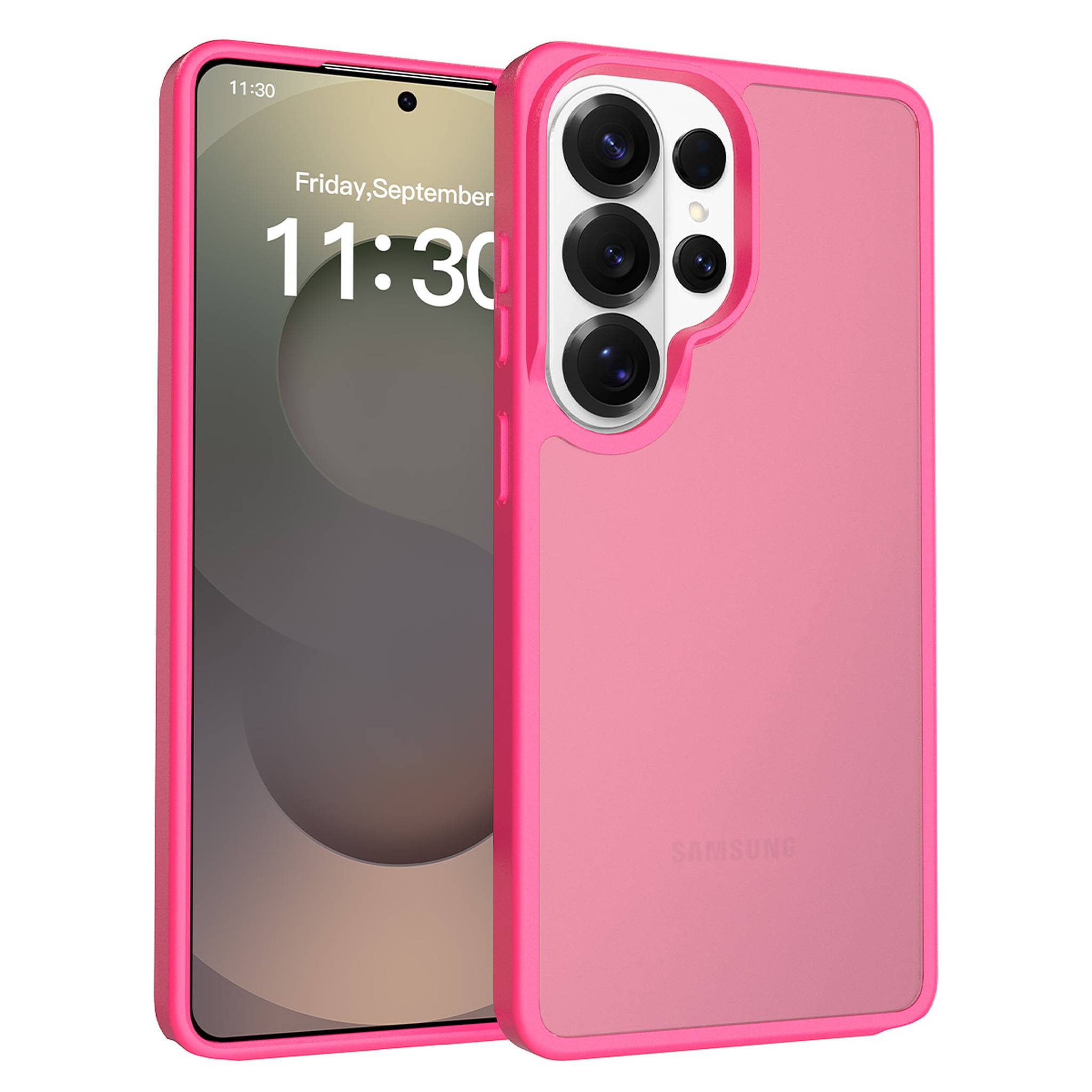SendaFit Matte Skin-Feel Two-in-One Case for Galaxy S26 Ultra - Rose Red