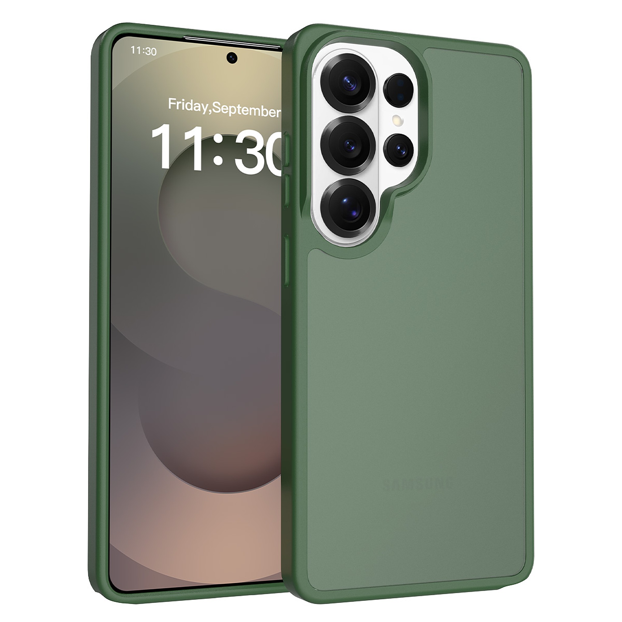 SendaFit Matte Skin-Feel Two-in-One Case for Galaxy S26 Ultra - Dark Green