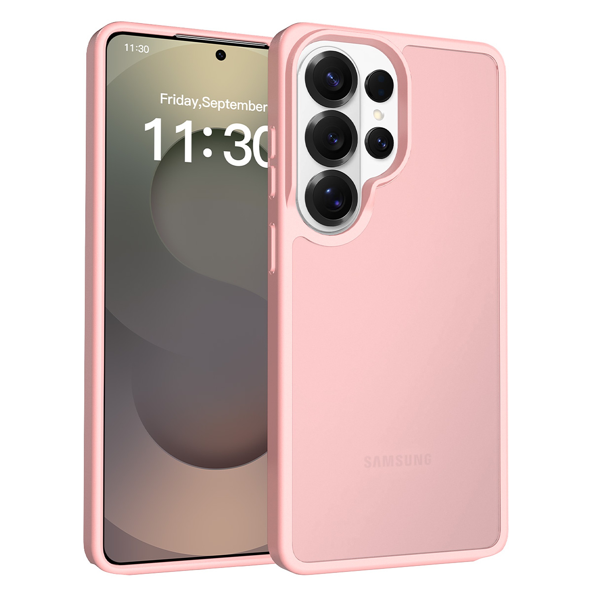 SendaFit Matte Skin-Feel Two-in-One Case for Galaxy S26 Ultra - Light Pink