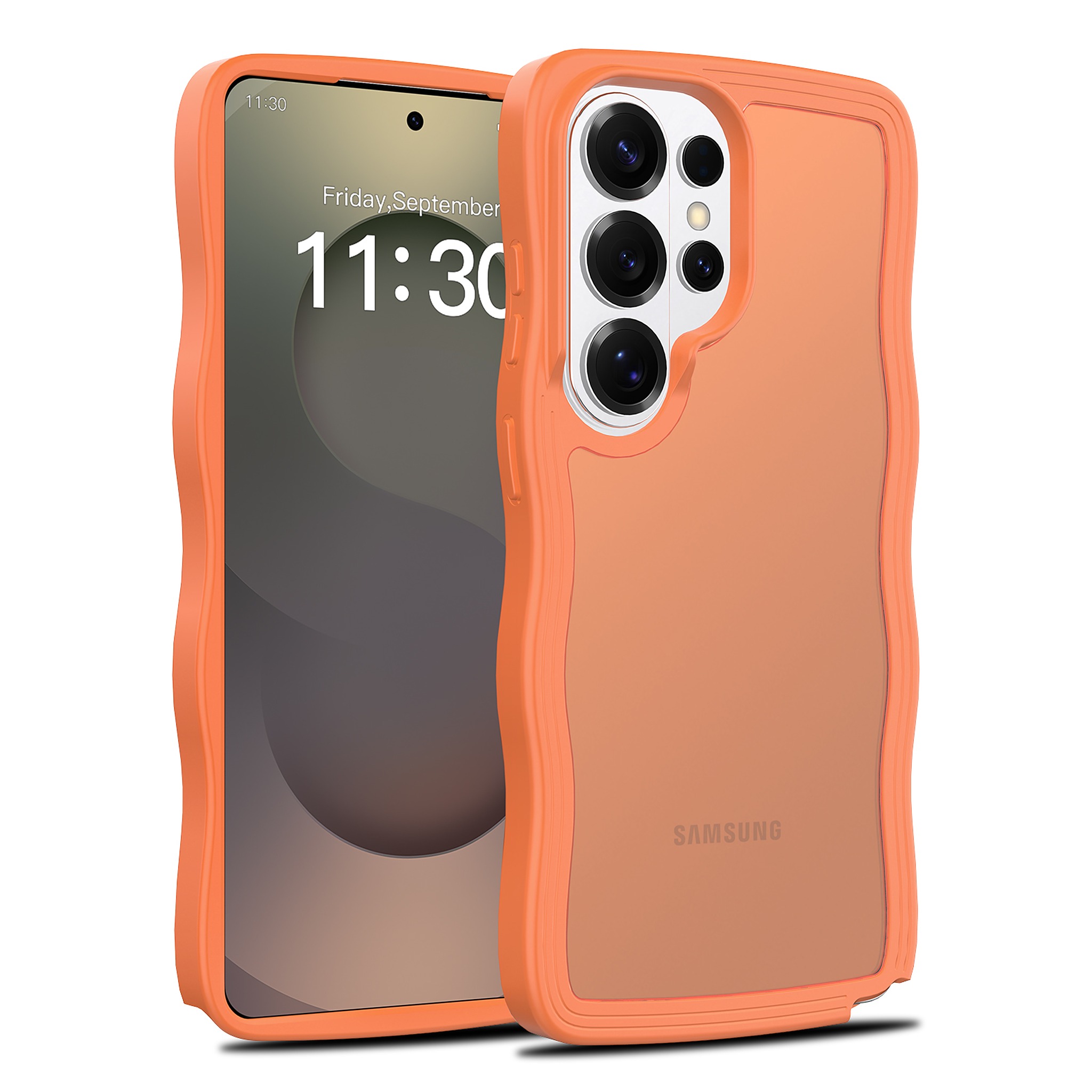 SendaFit Wavy Matte Two-in-One Case for Galaxy S26 Ultra - Orange