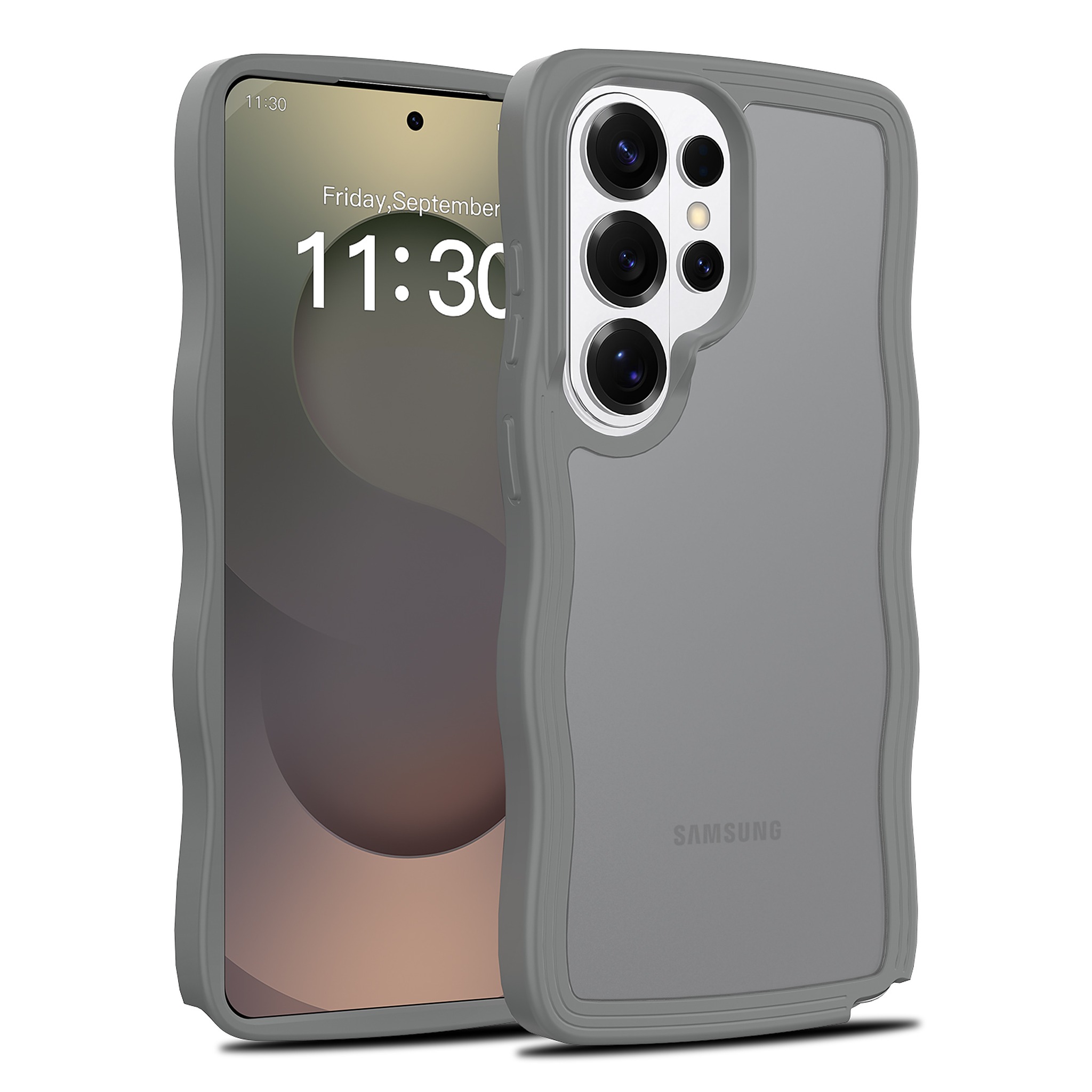 SendaFit Wavy Matte Two-in-One Case for Galaxy S26 Ultra - Dark Gray