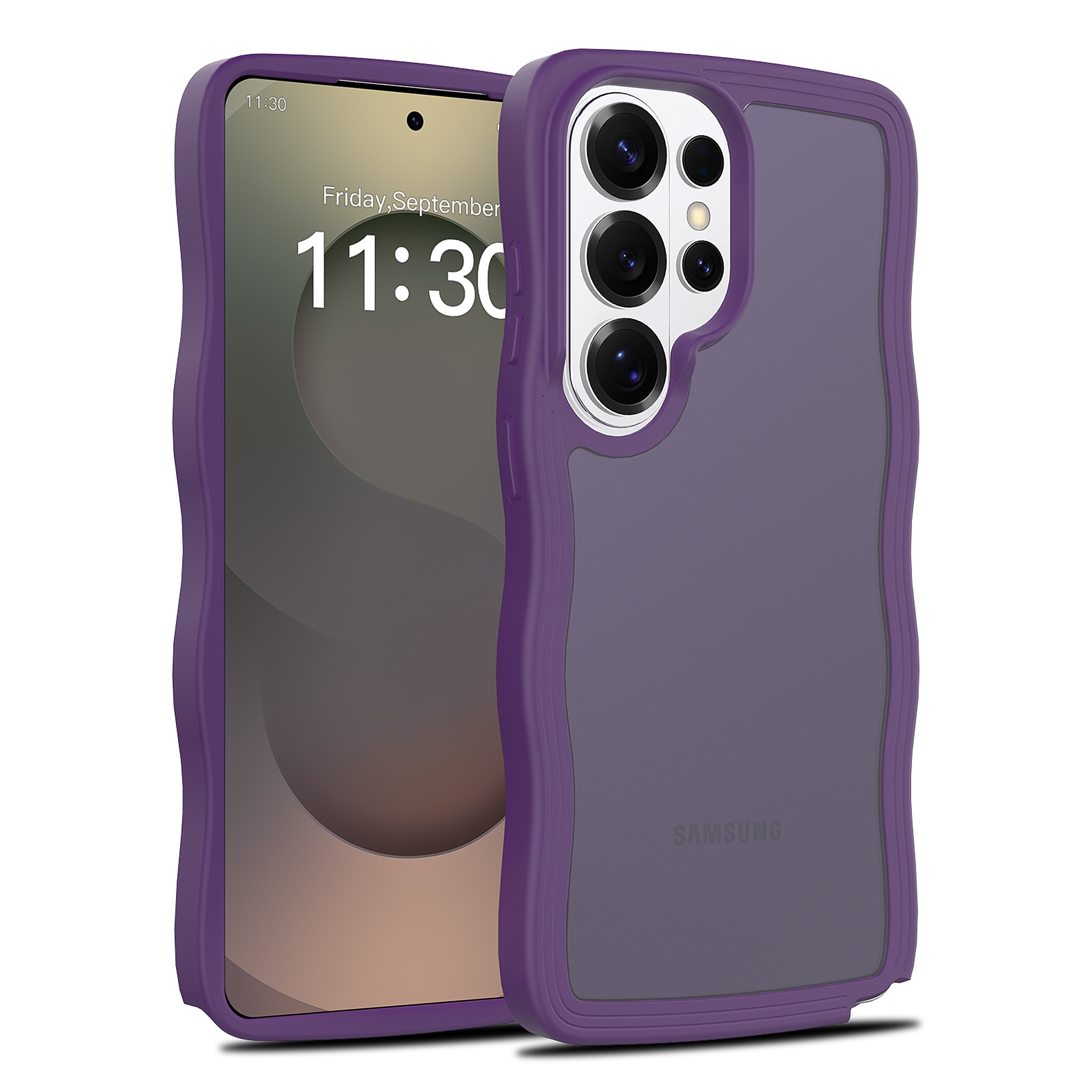 SendaFit Wavy Matte Two-in-One Case for Galaxy S26 Ultra - Deep Purple