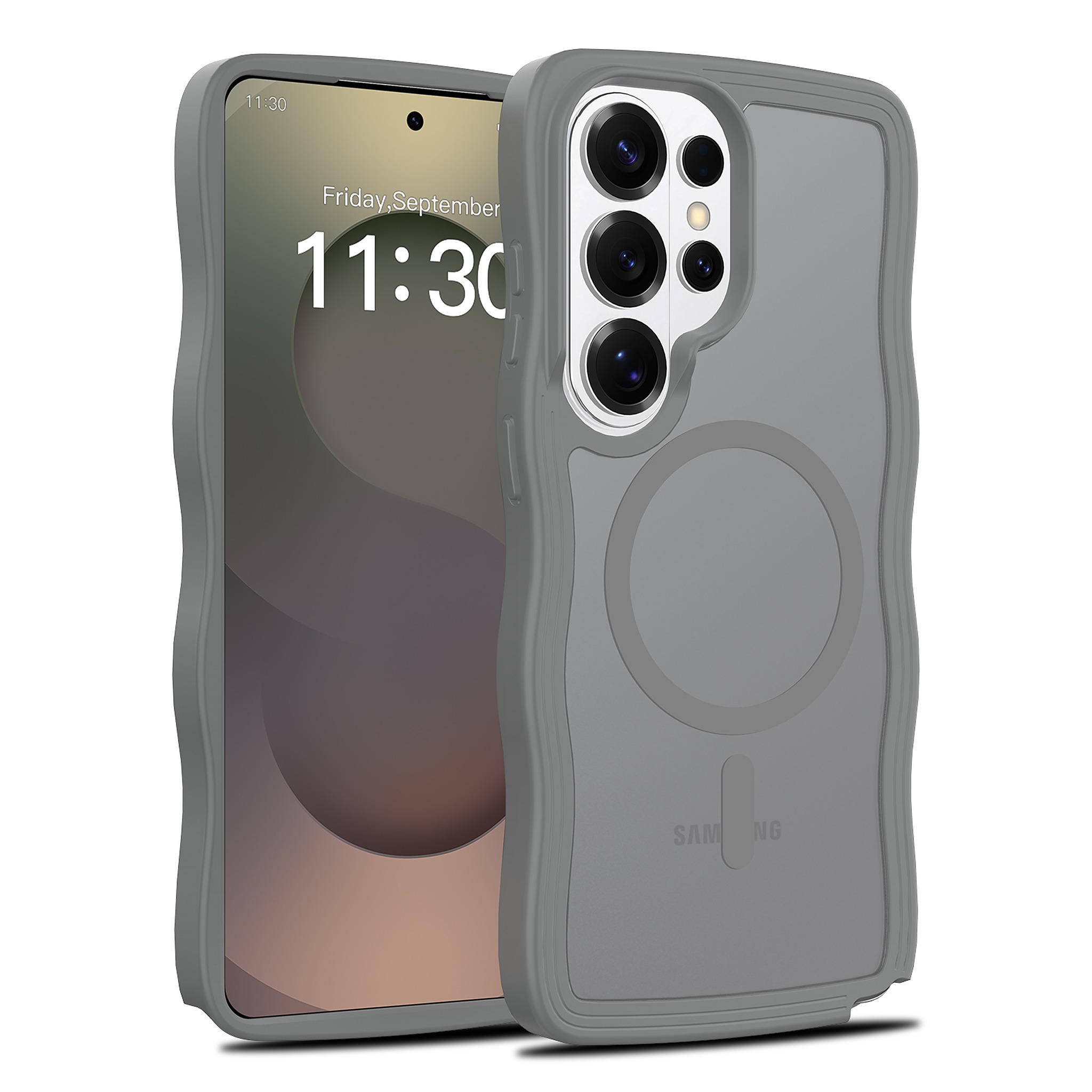 SendaFit Wavy Matte Two-in-One MagSafe Case for Galaxy S26 Ultra - Dark Gray