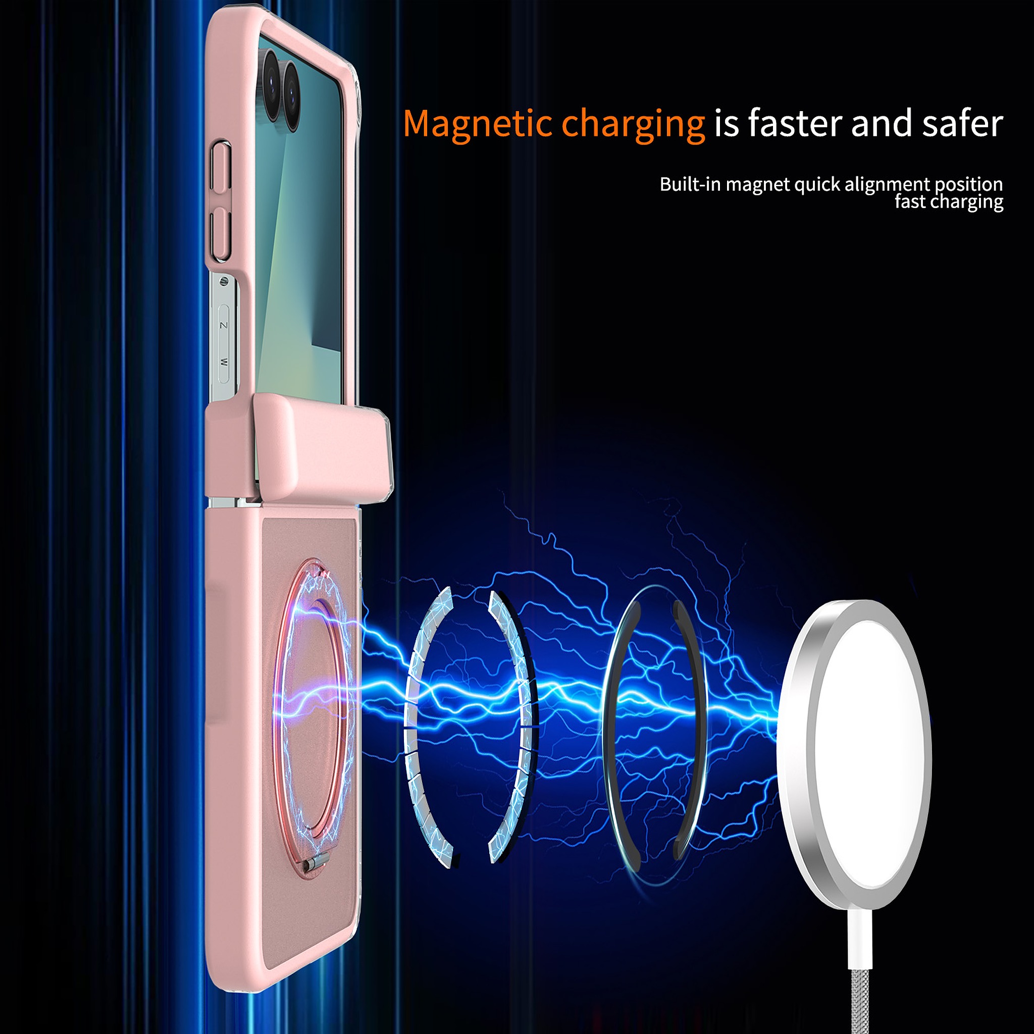 SendaFit Matte Skin-Feel Two-in-One 360° Stand Flip-Fold with Side Cover Case for Galaxy Z Flip 8 detail 10