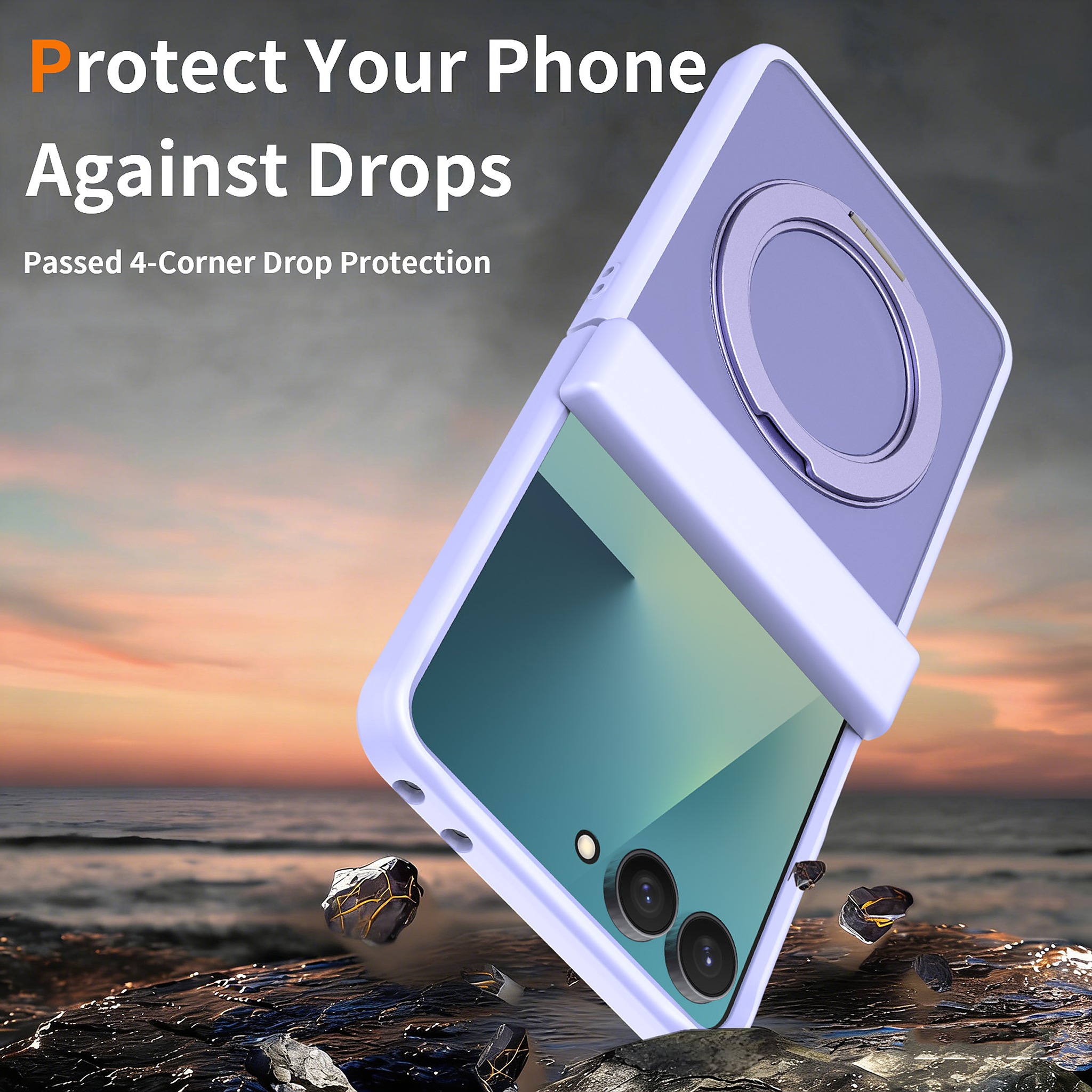 SendaFit Matte Skin-Feel Two-in-One 360° Stand Flip-Fold with Side Cover Case for Galaxy Z Flip 8 detail 11