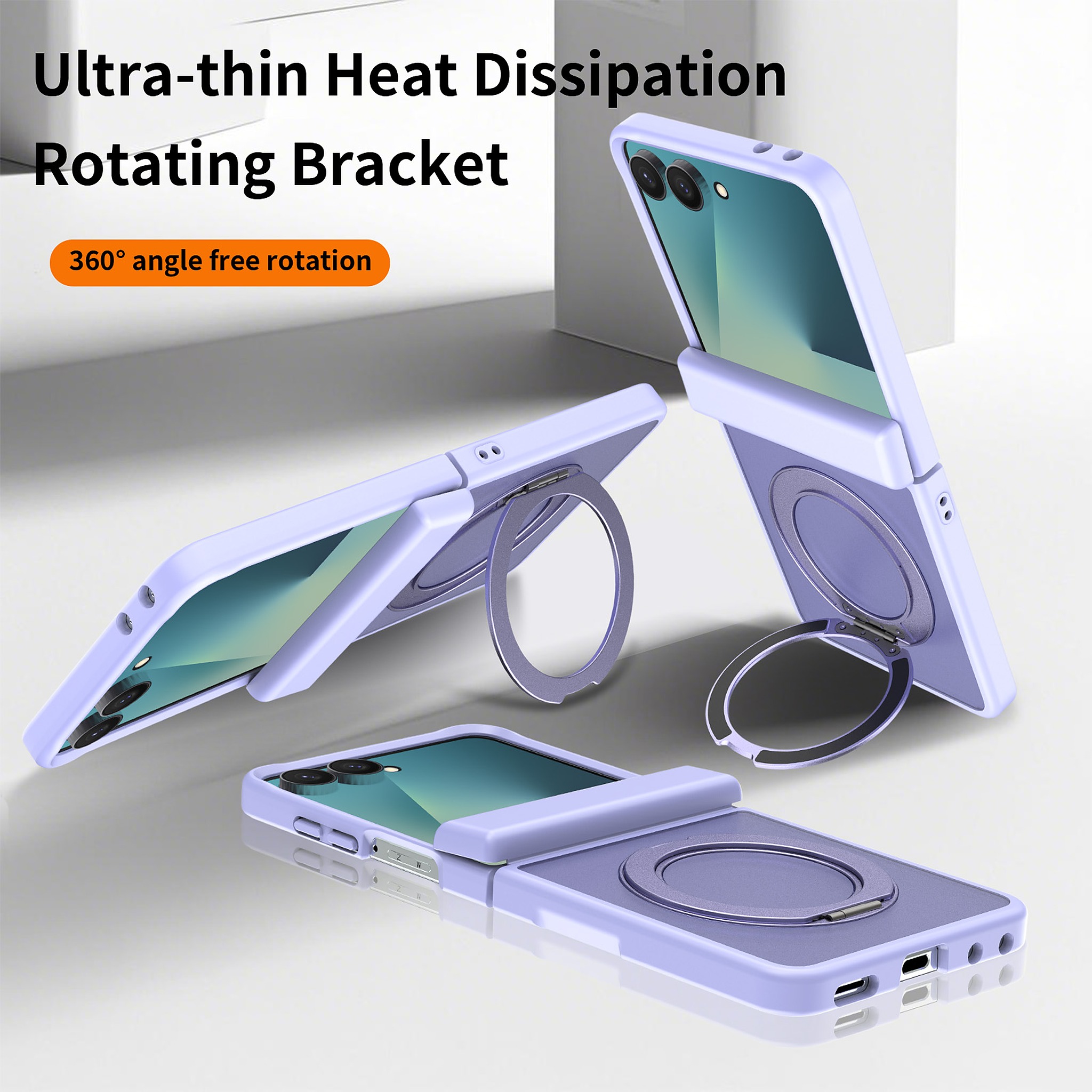 SendaFit Matte Skin-Feel Two-in-One 360° Stand Flip-Fold with Side Cover Case for Galaxy Z Flip 8 detail 14