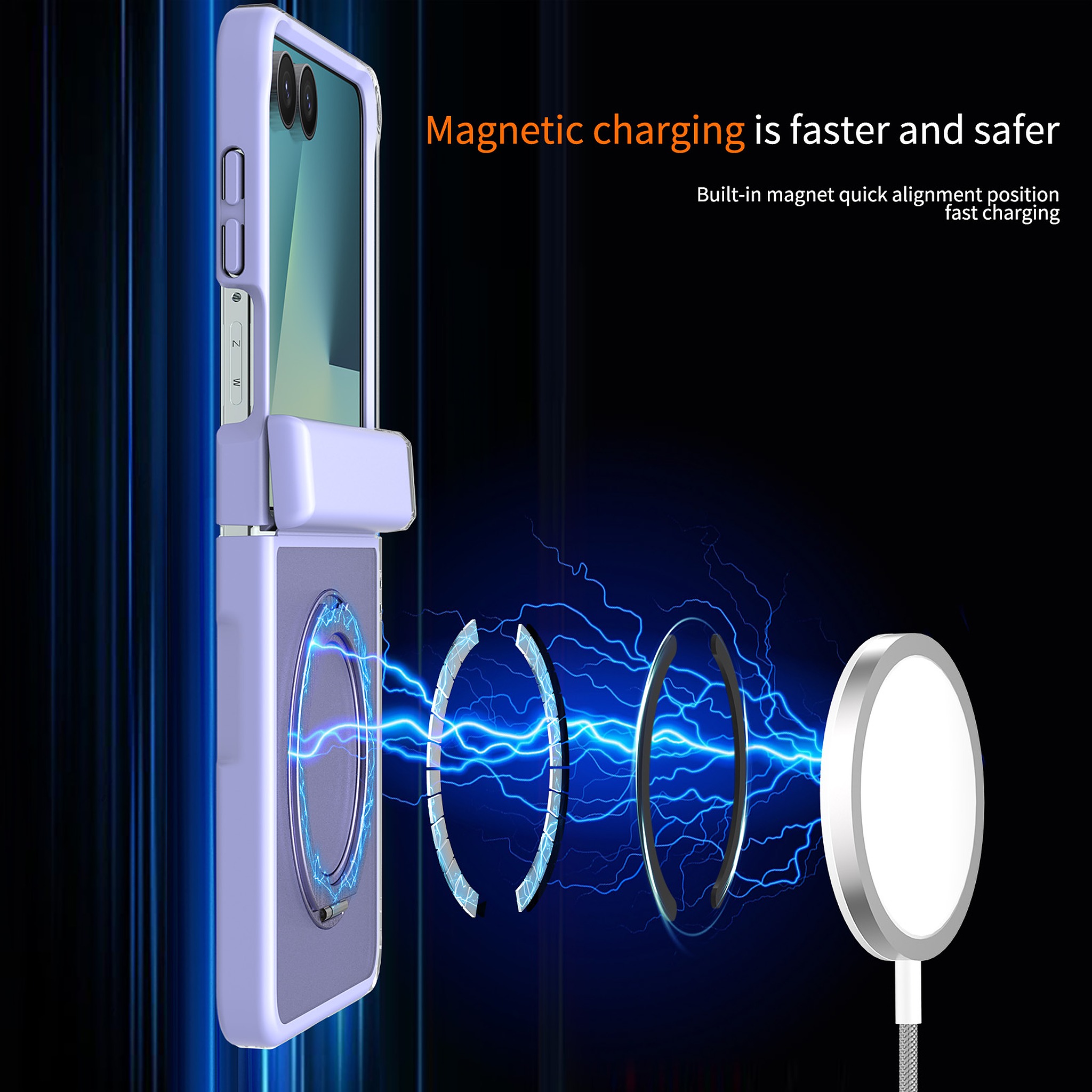 SendaFit Matte Skin-Feel Two-in-One 360° Stand Flip-Fold with Side Cover Case for Galaxy Z Flip 8 detail 15