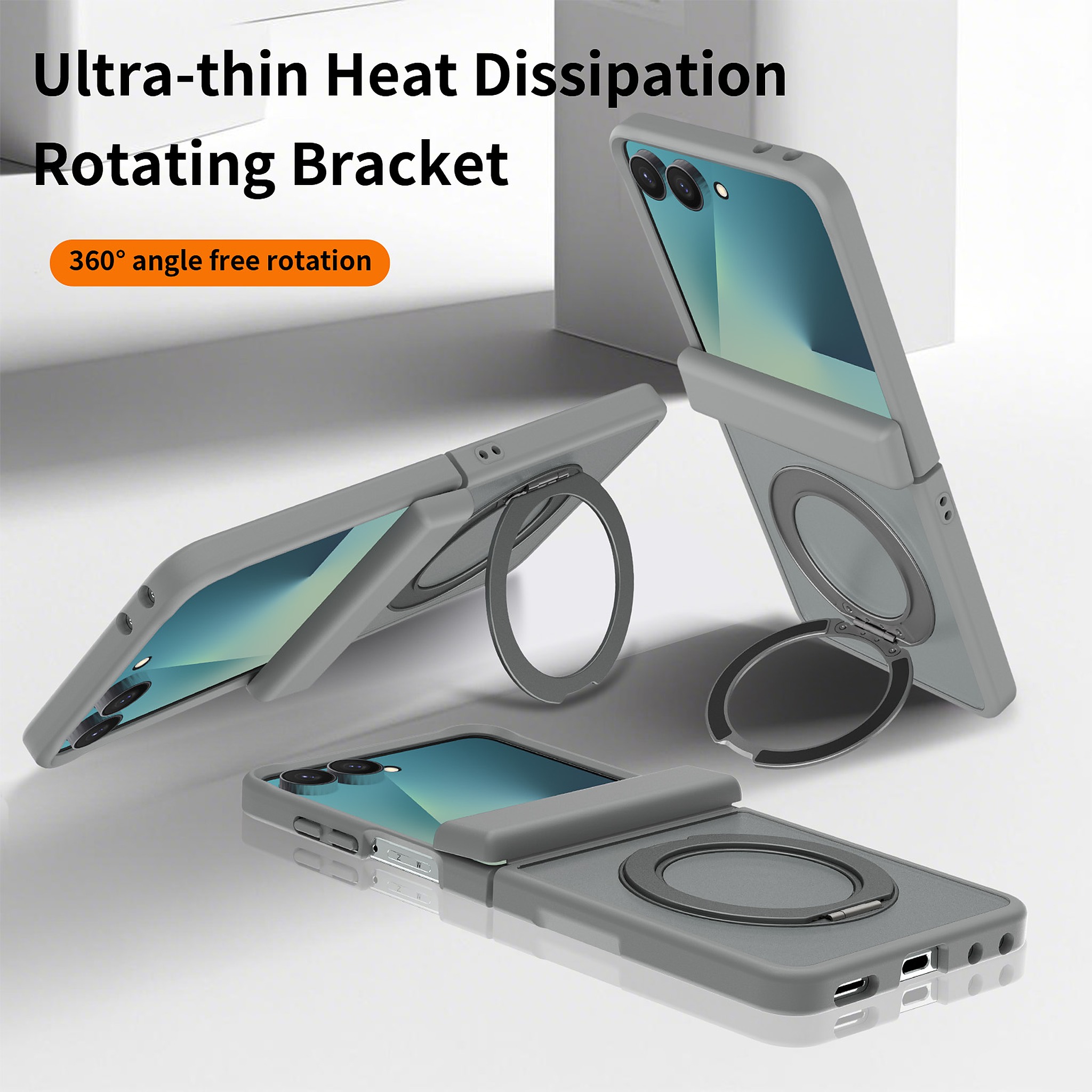 SendaFit Matte Skin-Feel Two-in-One 360° Stand Flip-Fold with Side Cover Case for Galaxy Z Flip 8 detail 19