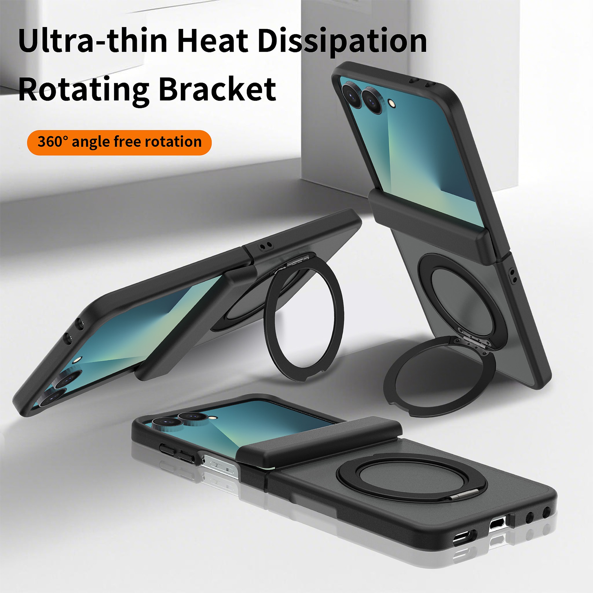 SendaFit Matte Skin-Feel Two-in-One 360° Stand Flip-Fold with Side Cover Case for Galaxy Z Flip 8 detail 24