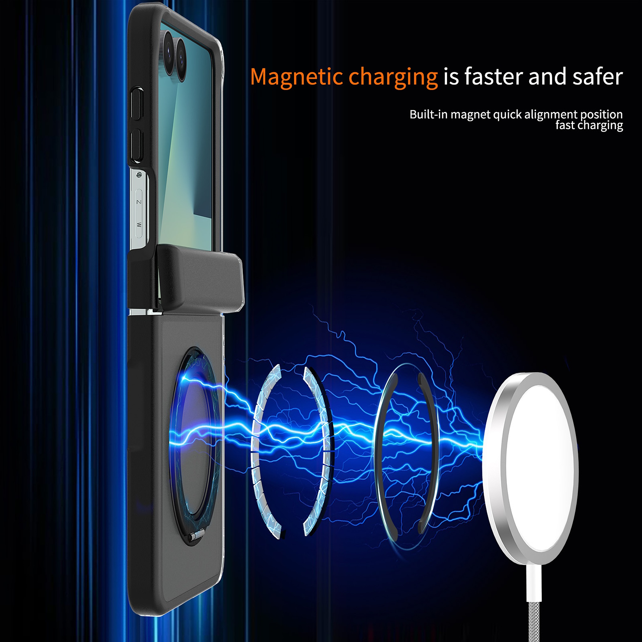 SendaFit Matte Skin-Feel Two-in-One 360° Stand Flip-Fold with Side Cover Case for Galaxy Z Flip 8 detail 25