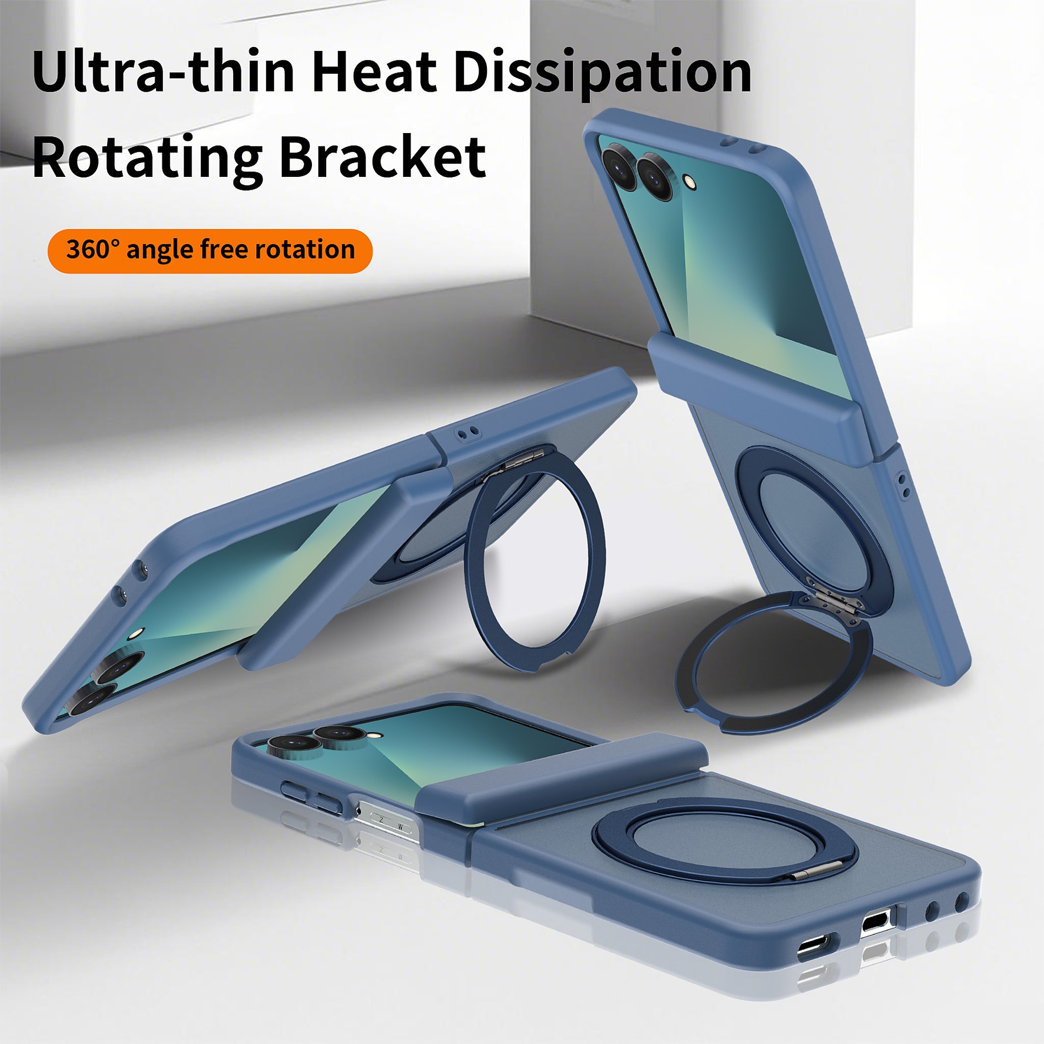 SendaFit Matte Skin-Feel Two-in-One 360° Stand Flip-Fold with Side Cover Case for Galaxy Z Flip 8 detail 4