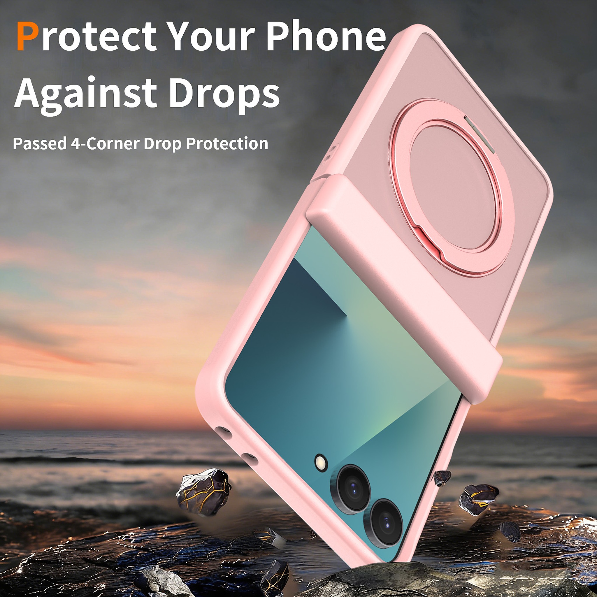 SendaFit Matte Skin-Feel Two-in-One 360° Stand Flip-Fold with Side Cover Case for Galaxy Z Flip 8 detail 6