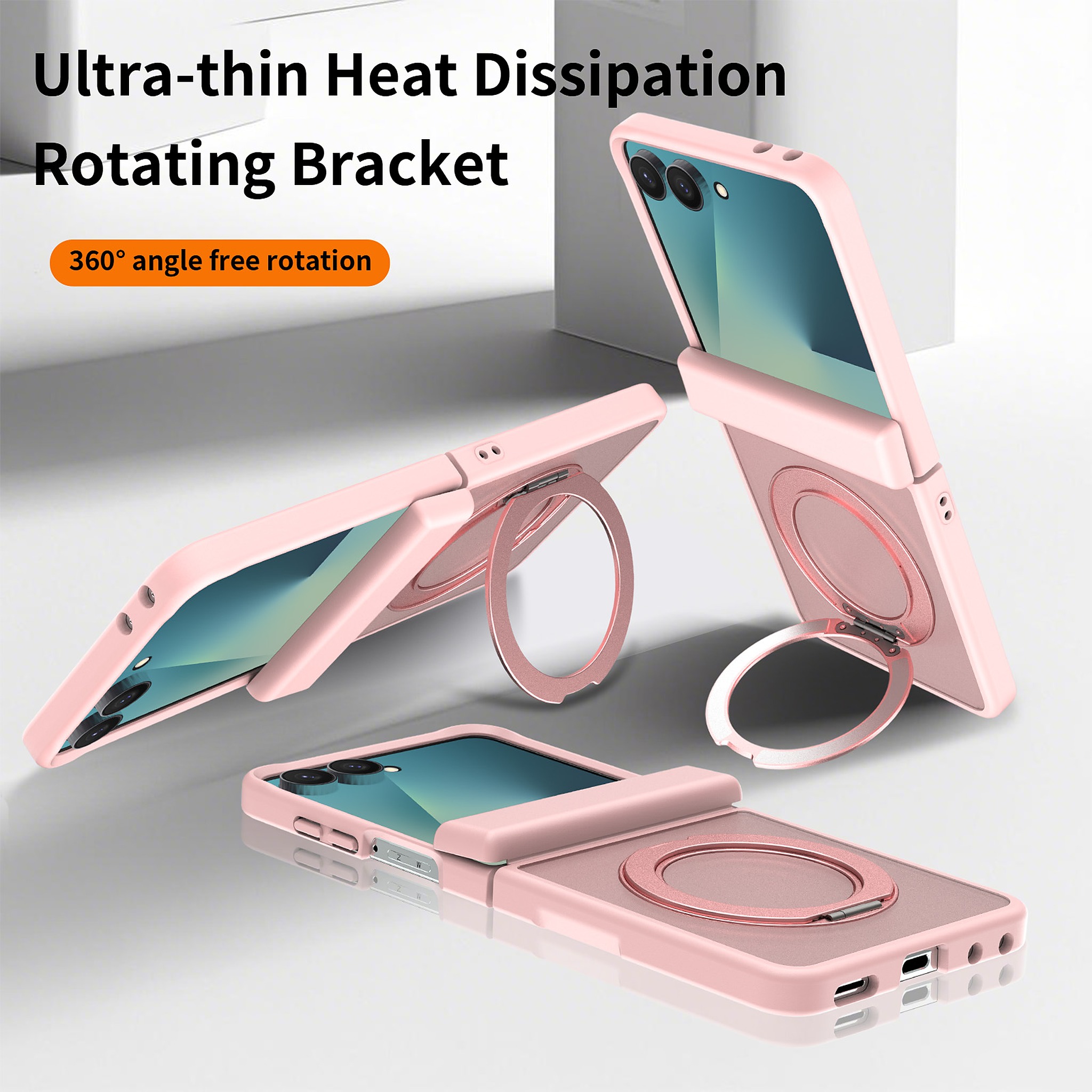 SendaFit Matte Skin-Feel Two-in-One 360° Stand Flip-Fold with Side Cover Case for Galaxy Z Flip 8 detail 9