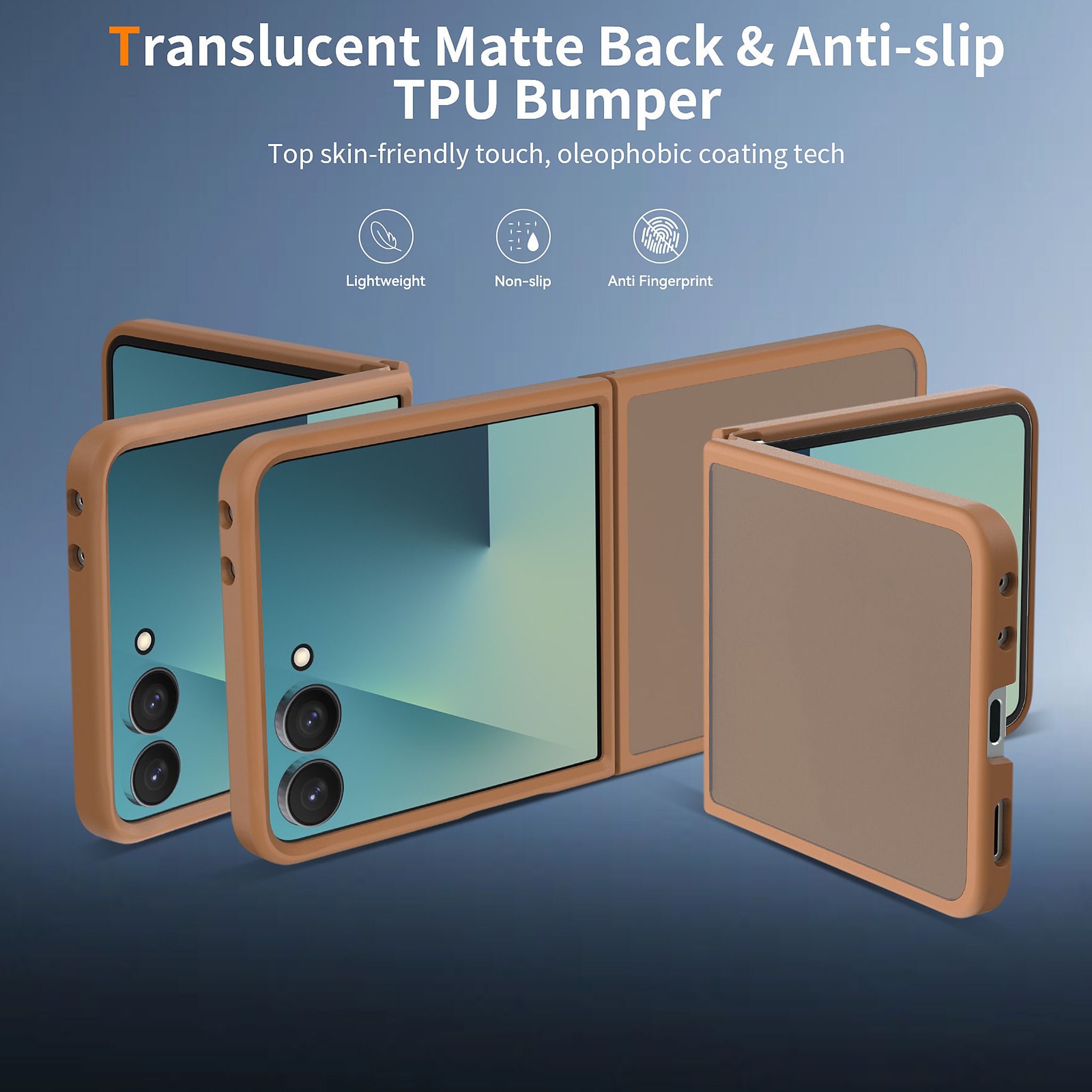 SendaFit Matte Skin-Feel Two-in-One Flip-Fold Case for Galaxy Z Flip 8 detail 1