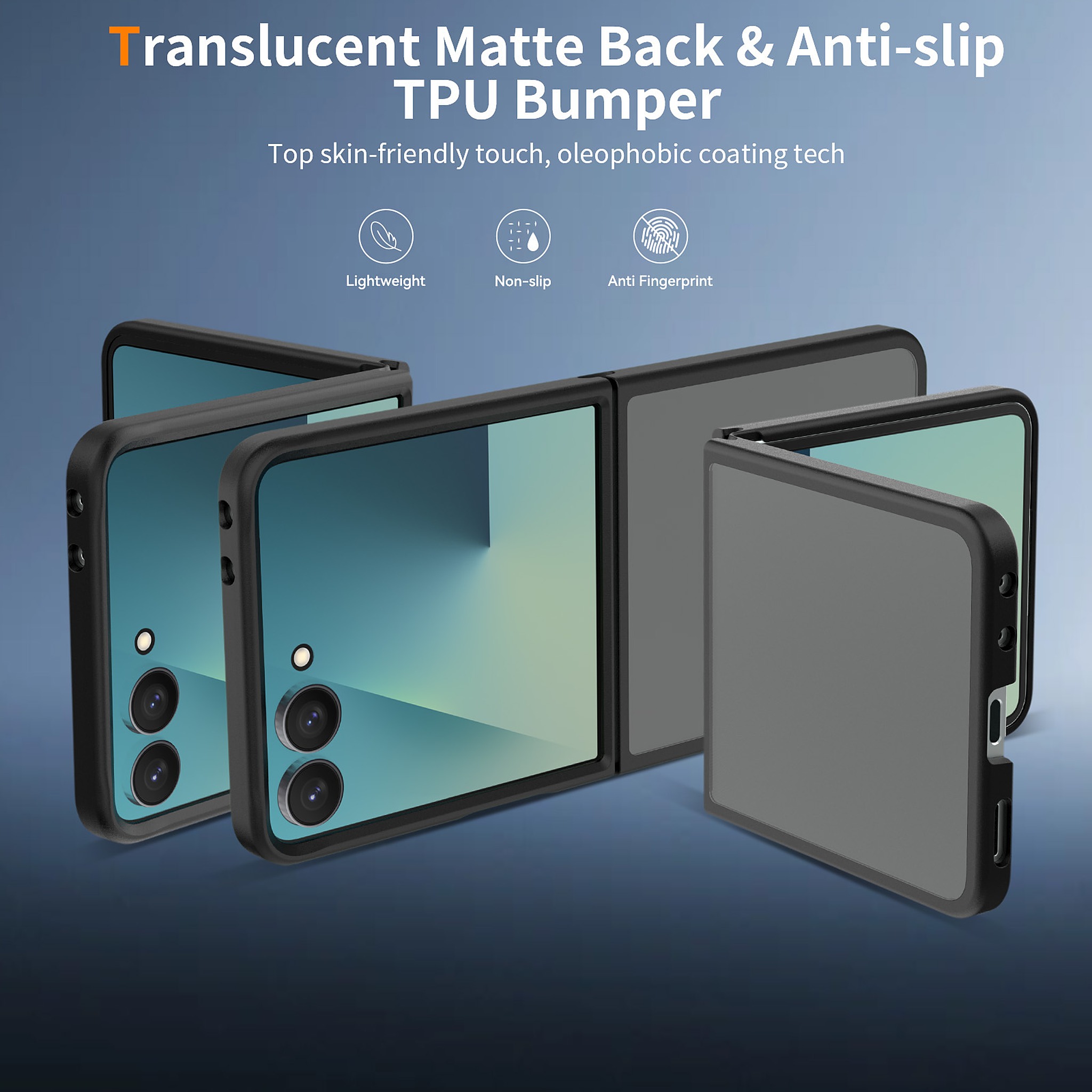 SendaFit Matte Skin-Feel Two-in-One Flip-Fold Case for Galaxy Z Flip 8 detail 34