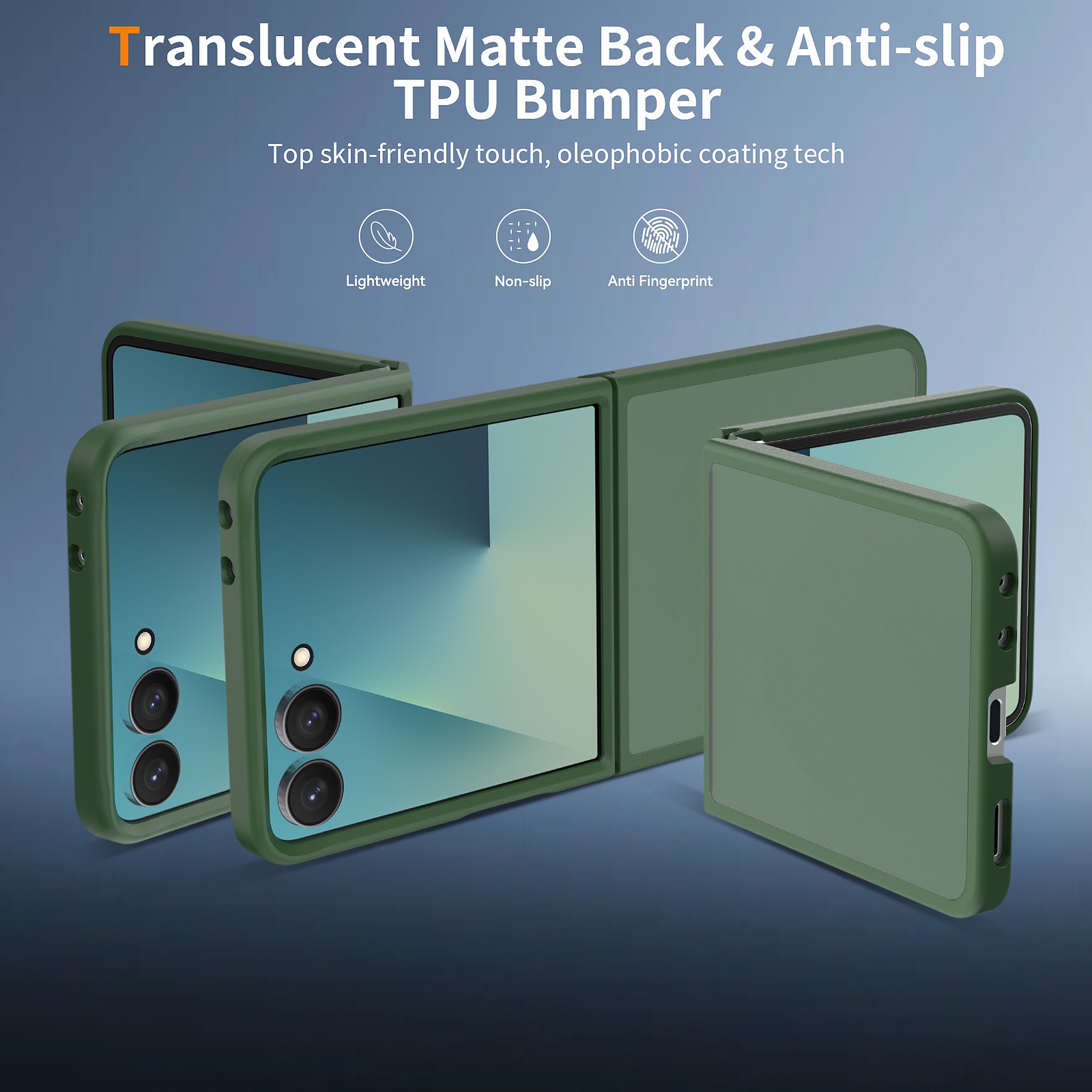 SendaFit Matte Skin-Feel Two-in-One Flip-Fold Case for Galaxy Z Flip 8 detail 4