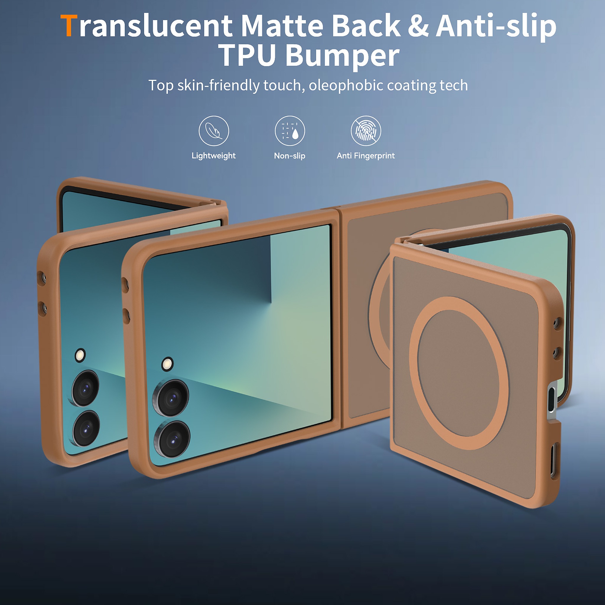 SendaFit Matte Skin-Feel Two-in-One Flip-Fold MagSafe Case for Galaxy Z Flip 8 detail 1