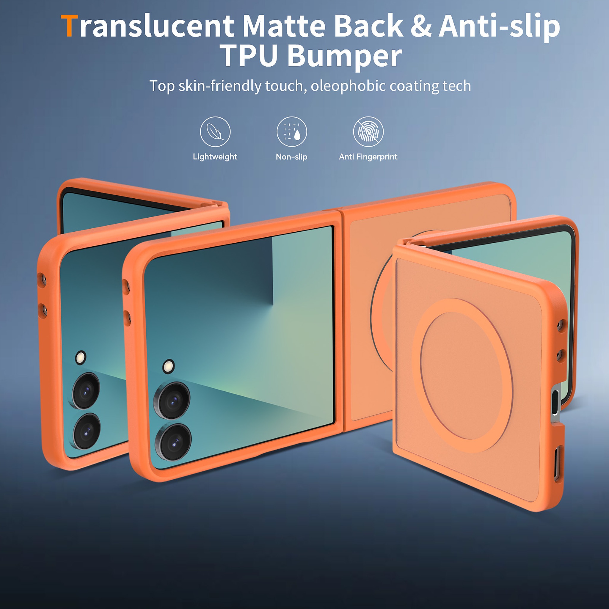 SendaFit Matte Skin-Feel Two-in-One Flip-Fold MagSafe Case for Galaxy Z Flip 8 detail 13