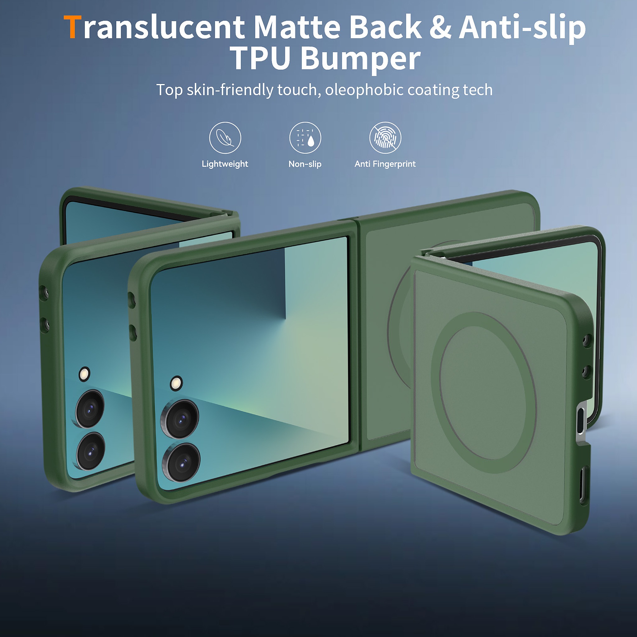 SendaFit Matte Skin-Feel Two-in-One Flip-Fold MagSafe Case for Galaxy Z Flip 8 detail 5