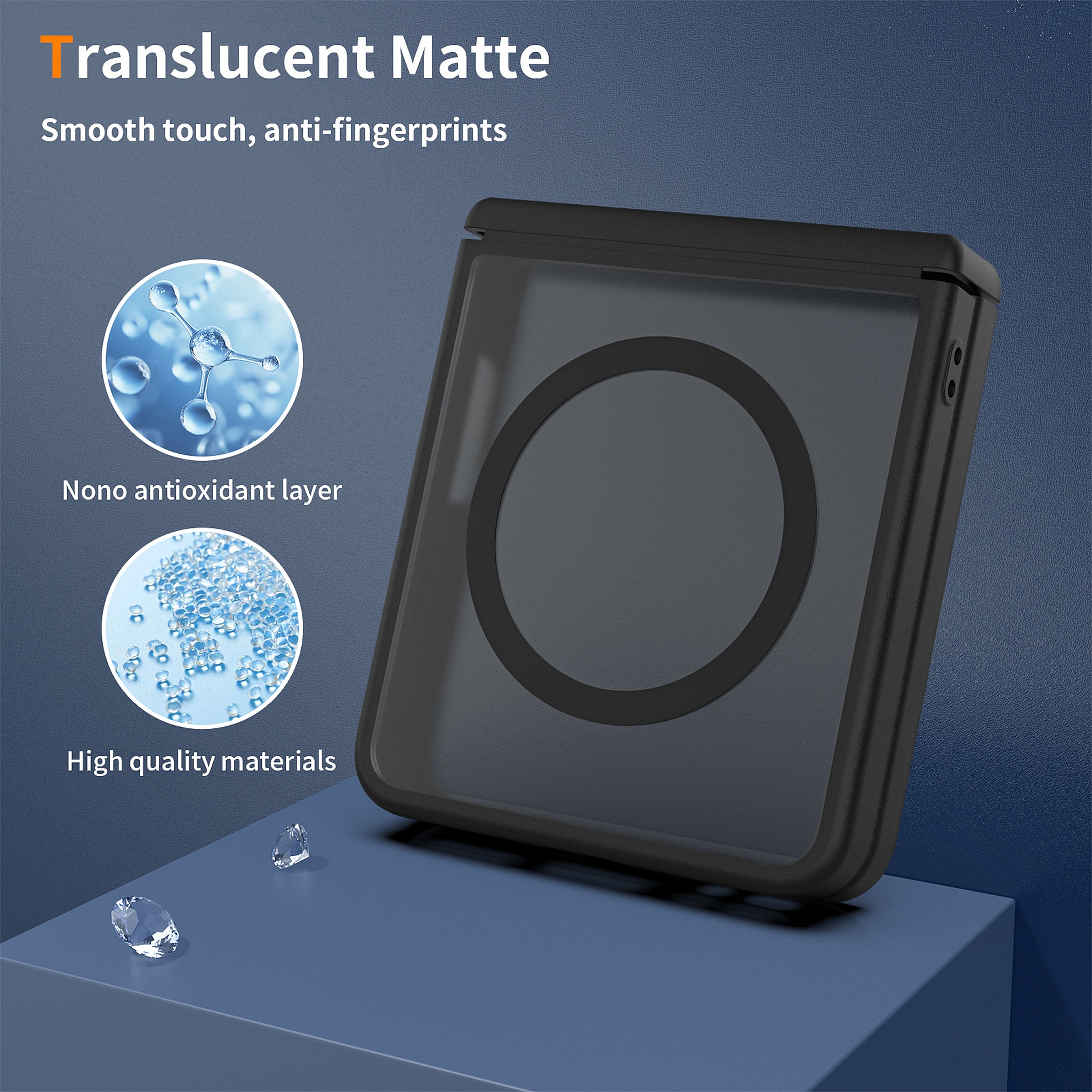 SendaFit Matte Skin-Feel Flip-Fold with Side Cover MagSafe Case for Galaxy Z Flip 8 detail 19