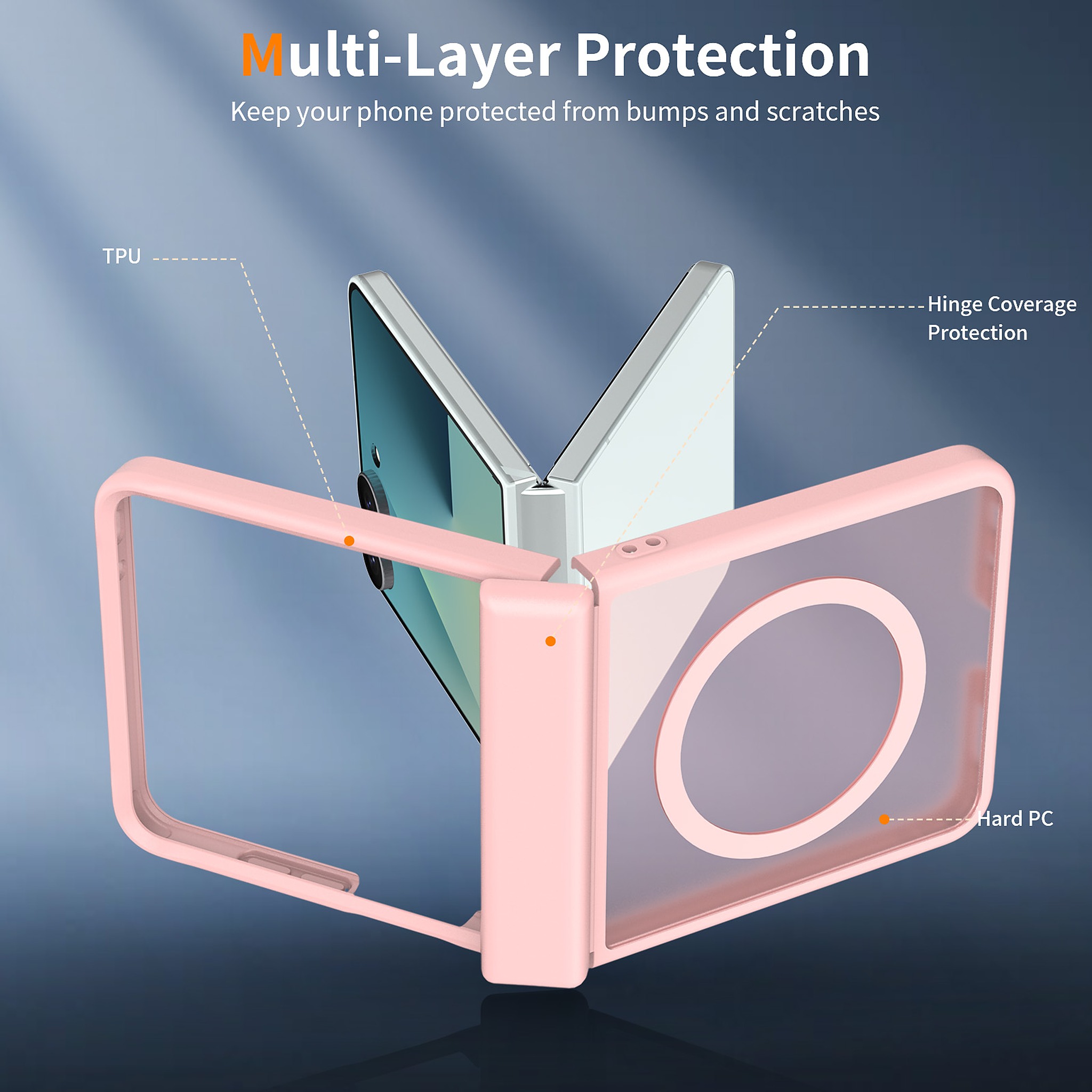 SendaFit Matte Skin-Feel Flip-Fold with Side Cover MagSafe Case for Galaxy Z Flip 8 detail 6