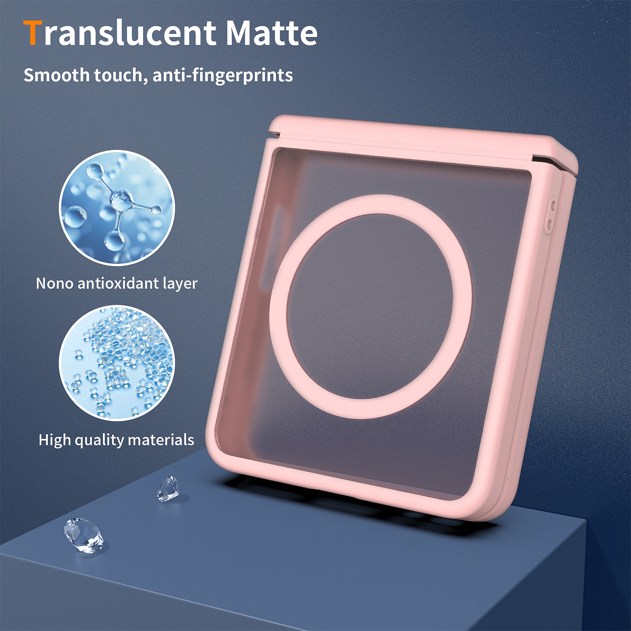 SendaFit Matte Skin-Feel Flip-Fold with Side Cover MagSafe Case for Galaxy Z Flip 8 detail 7