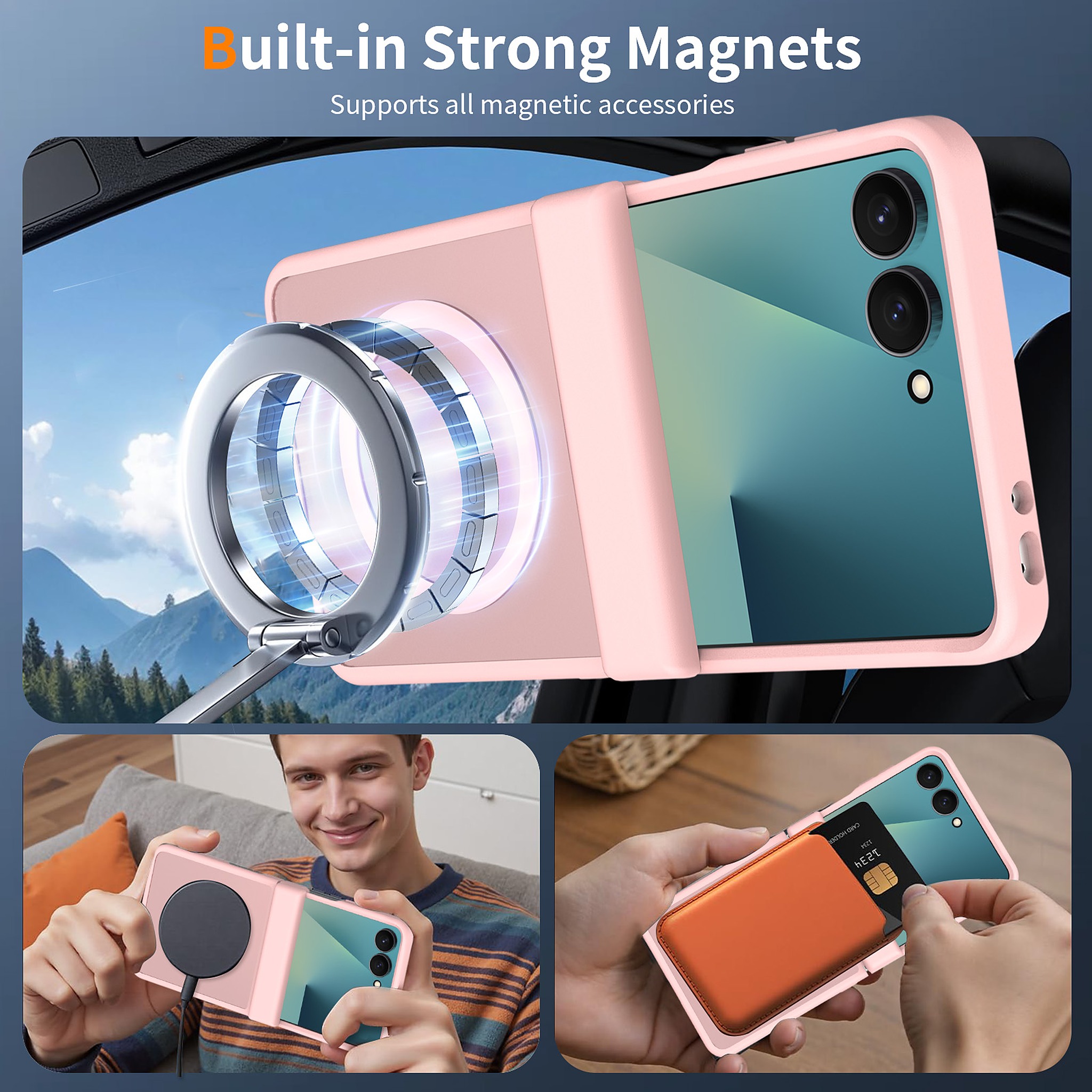 SendaFit Matte Skin-Feel Flip-Fold with Side Cover MagSafe Case for Galaxy Z Flip 8 detail 8