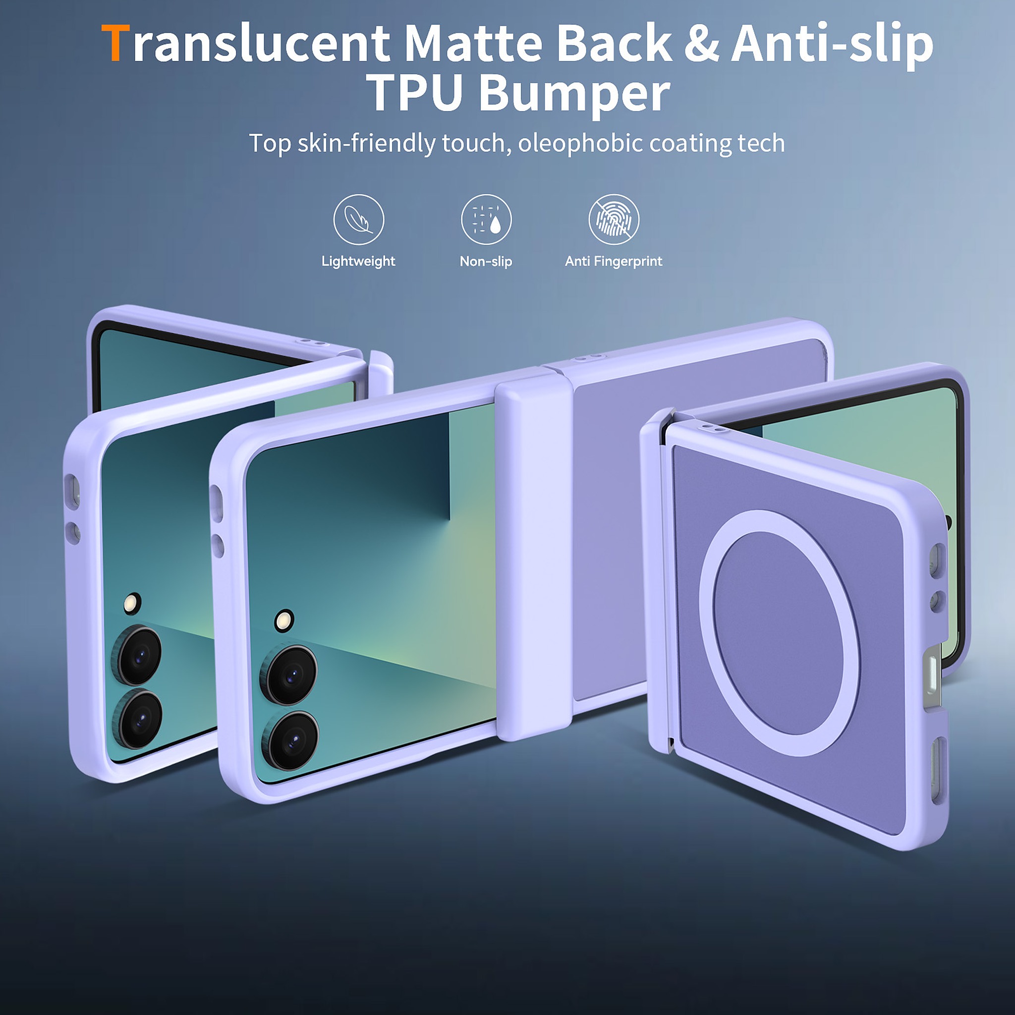SendaFit Matte Skin-Feel Flip-Fold with Side Cover MagSafe Case for Galaxy Z Flip 8 detail 9