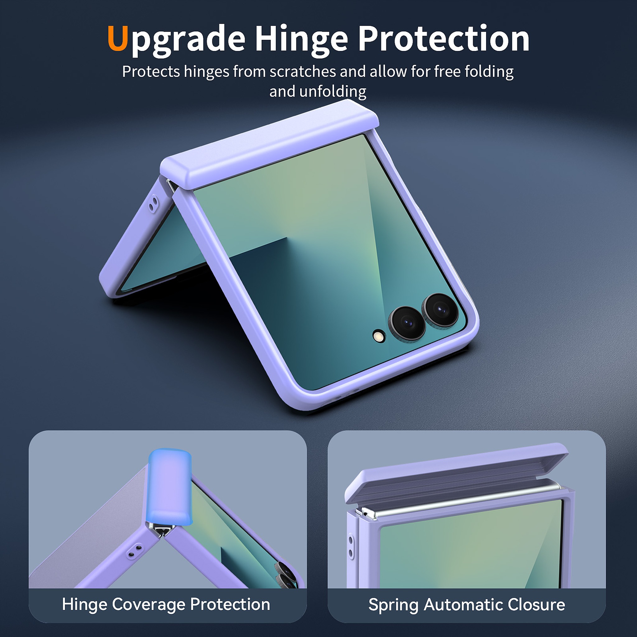 SendaFit Matte Skin-Feel Flip-Fold with Side Cover Case for Galaxy Z Flip 8 detail 12