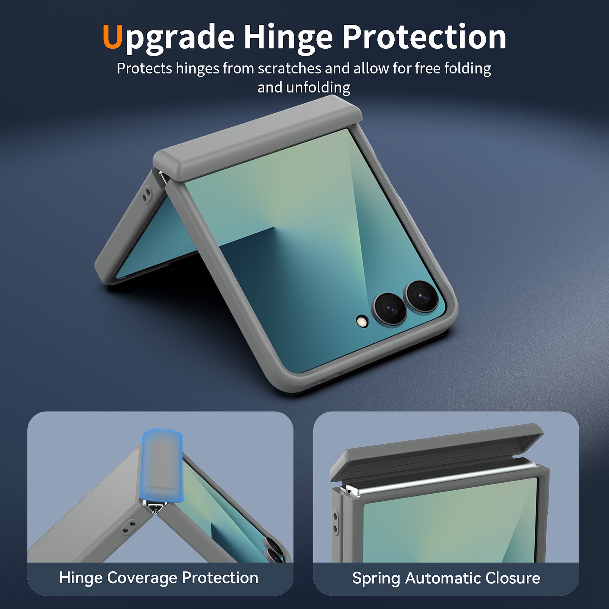 SendaFit Matte Skin-Feel Flip-Fold with Side Cover Case for Galaxy Z Flip 8 detail 16