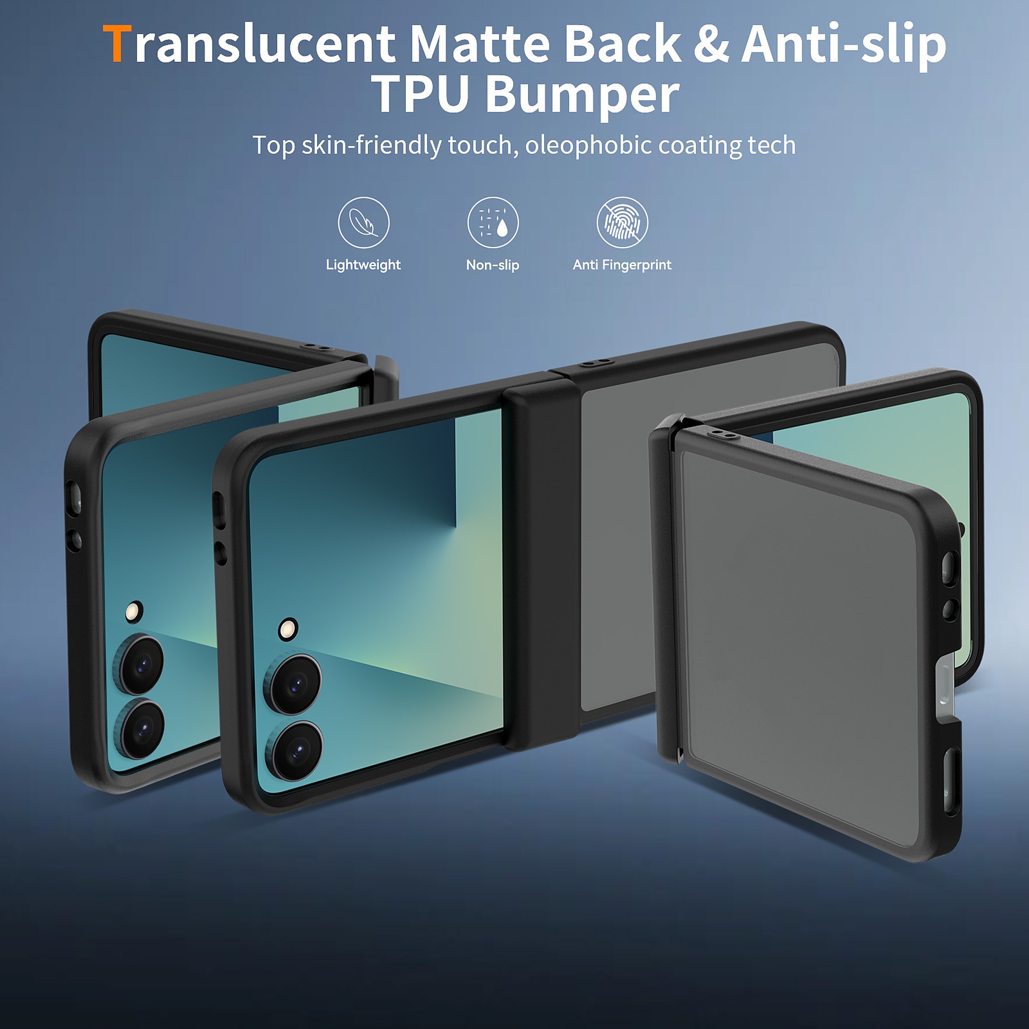 SendaFit Matte Skin-Feel Flip-Fold with Side Cover Case for Galaxy Z Flip 8 detail 17