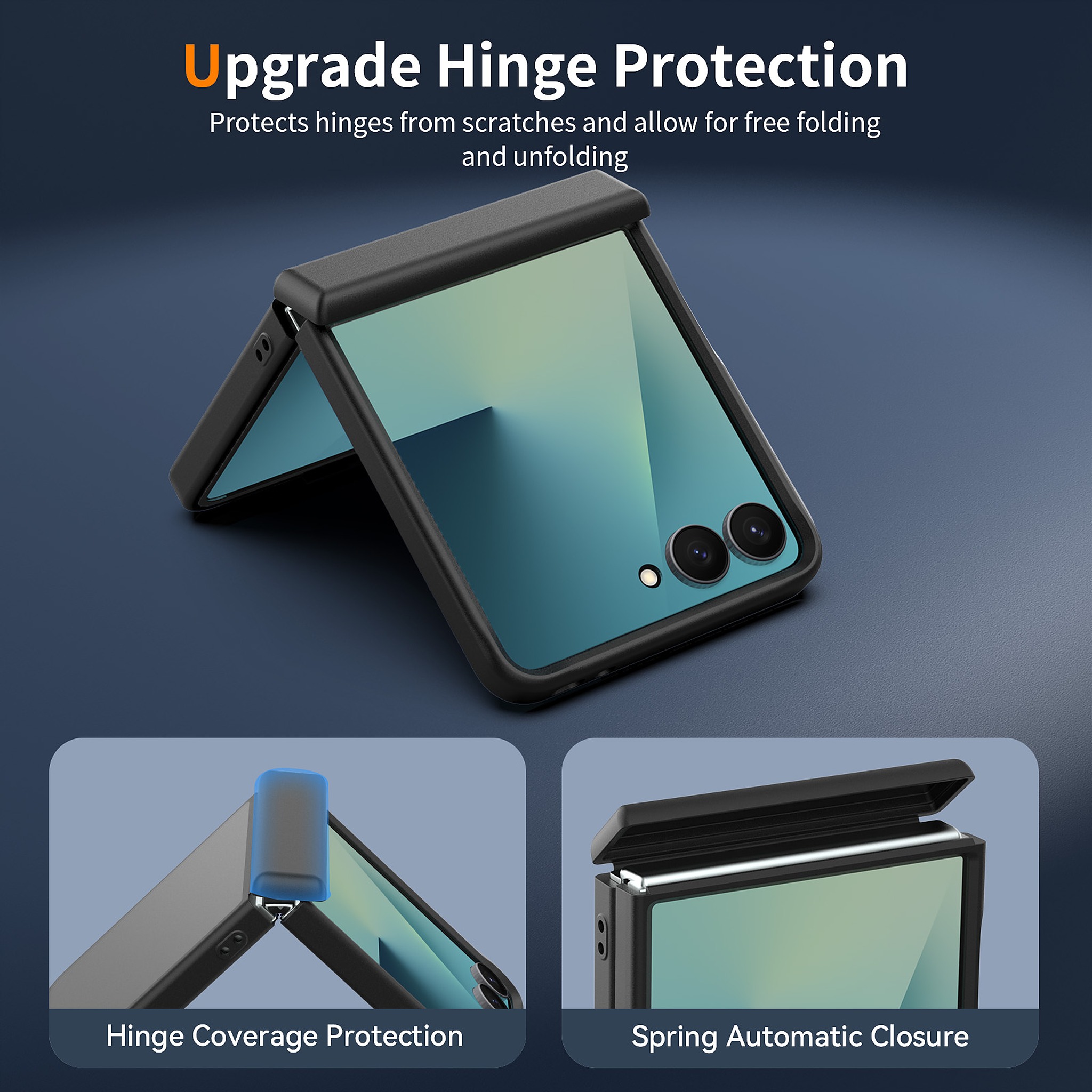 SendaFit Matte Skin-Feel Flip-Fold with Side Cover Case for Galaxy Z Flip 8 detail 20