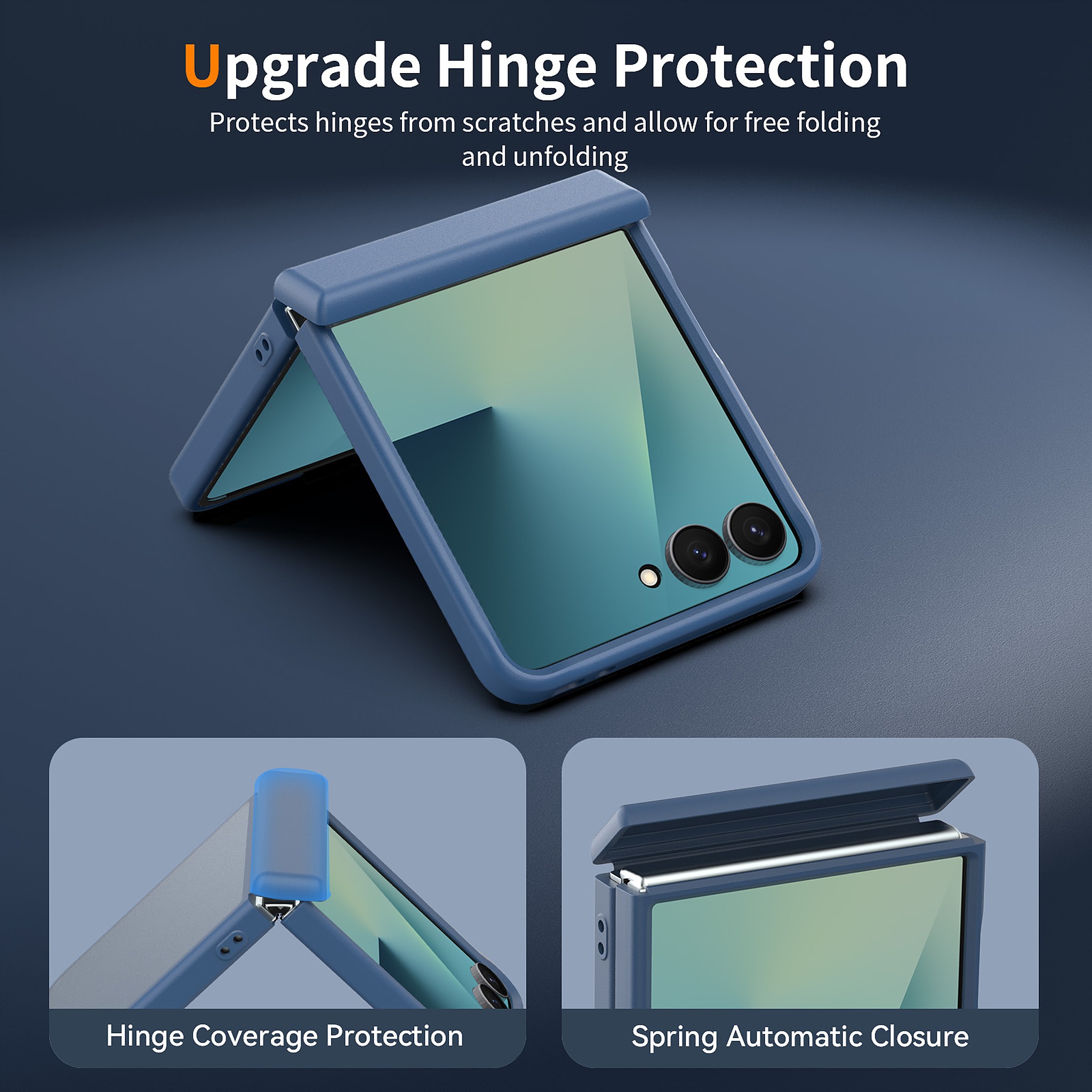SendaFit Matte Skin-Feel Flip-Fold with Side Cover Case for Galaxy Z Flip 8 detail 4